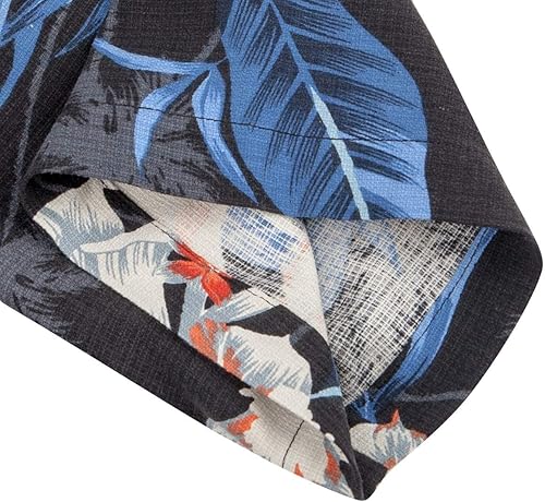Vista 6 de Havana Breeze Camisas hawaianas para hombre, de seda, de manga corta, estampadas, para playa, ajuste relajado, camisas tropicales de verano