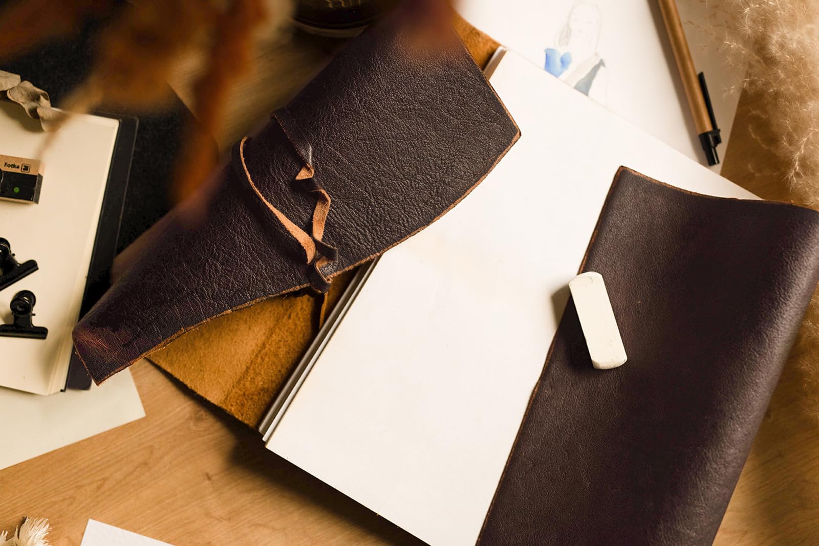 Gusti Briefcase leather - Bella Business bag Laptop bag leather bag Office bag Plain bag black leather - Image 3