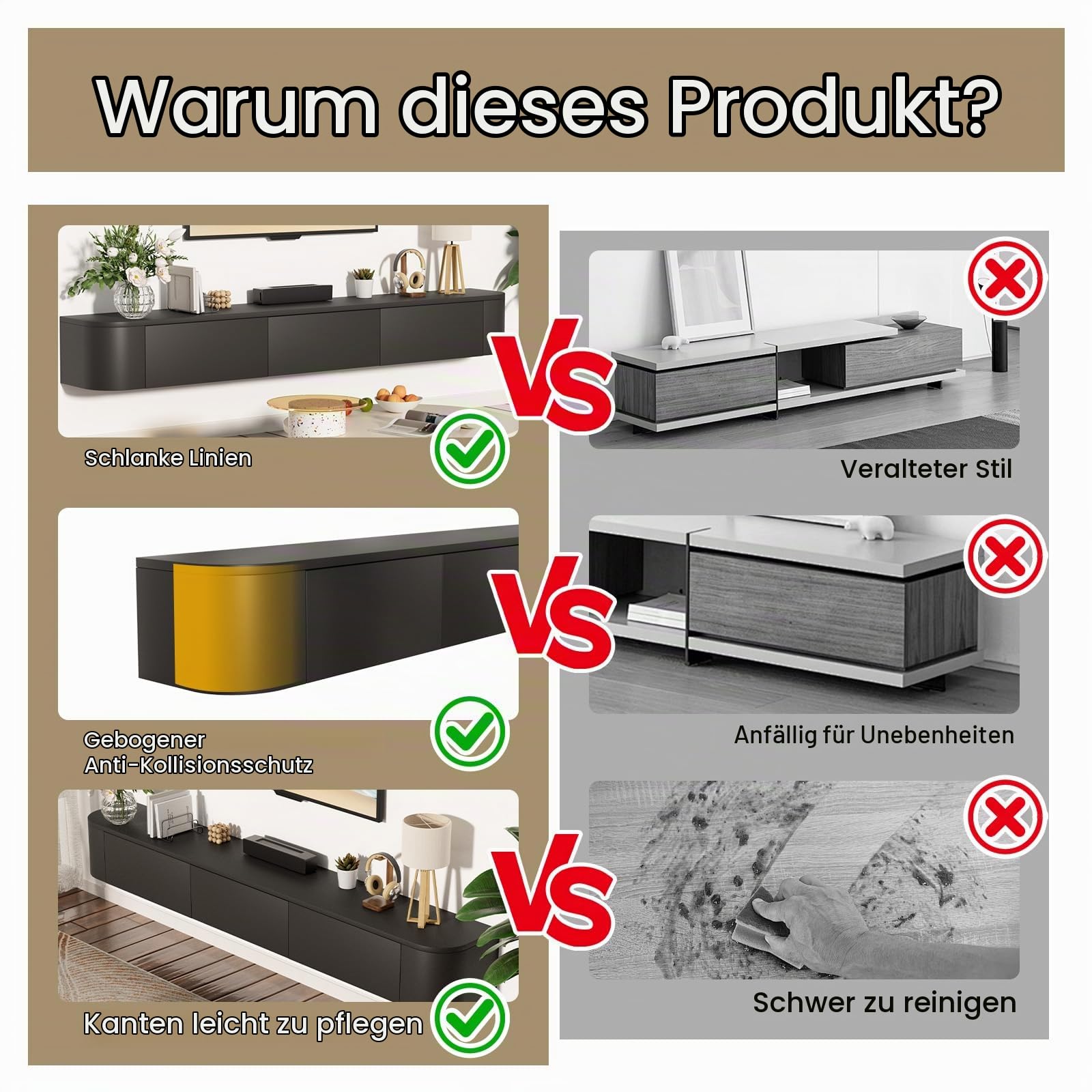 140CM Schwebender TV-Schrank, TV Board Hängend, Fernsehtisch, Lowboard, TV-Mediakonsolle, TV-Regale, Modern mit Großem Stauraum für Wohnzimmer, Unterhaltungsraum, Schlafzimmer (Schwarz)