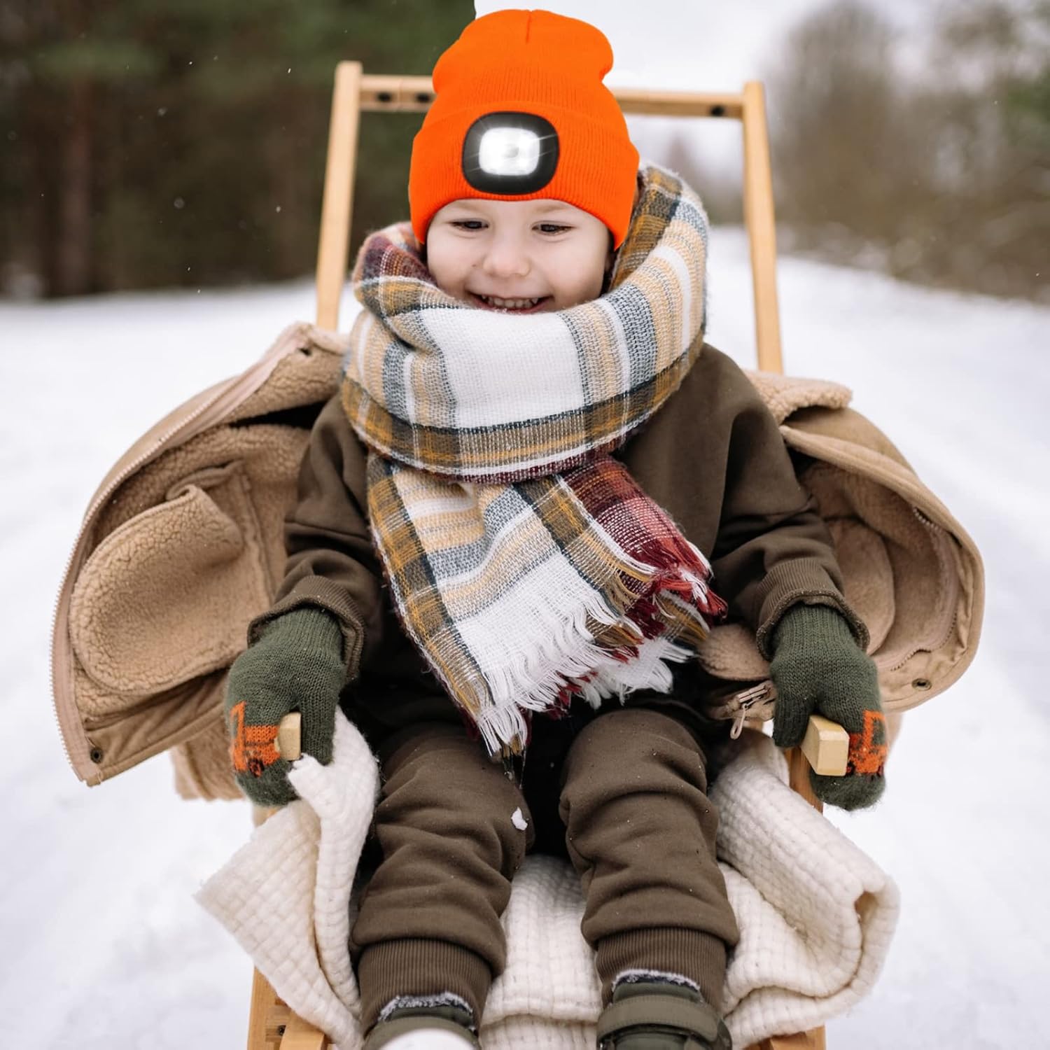 Tutuko Unisex LED Beanie with Light for Kids, Winter Knitted Hat for Boys Girls - Image 8