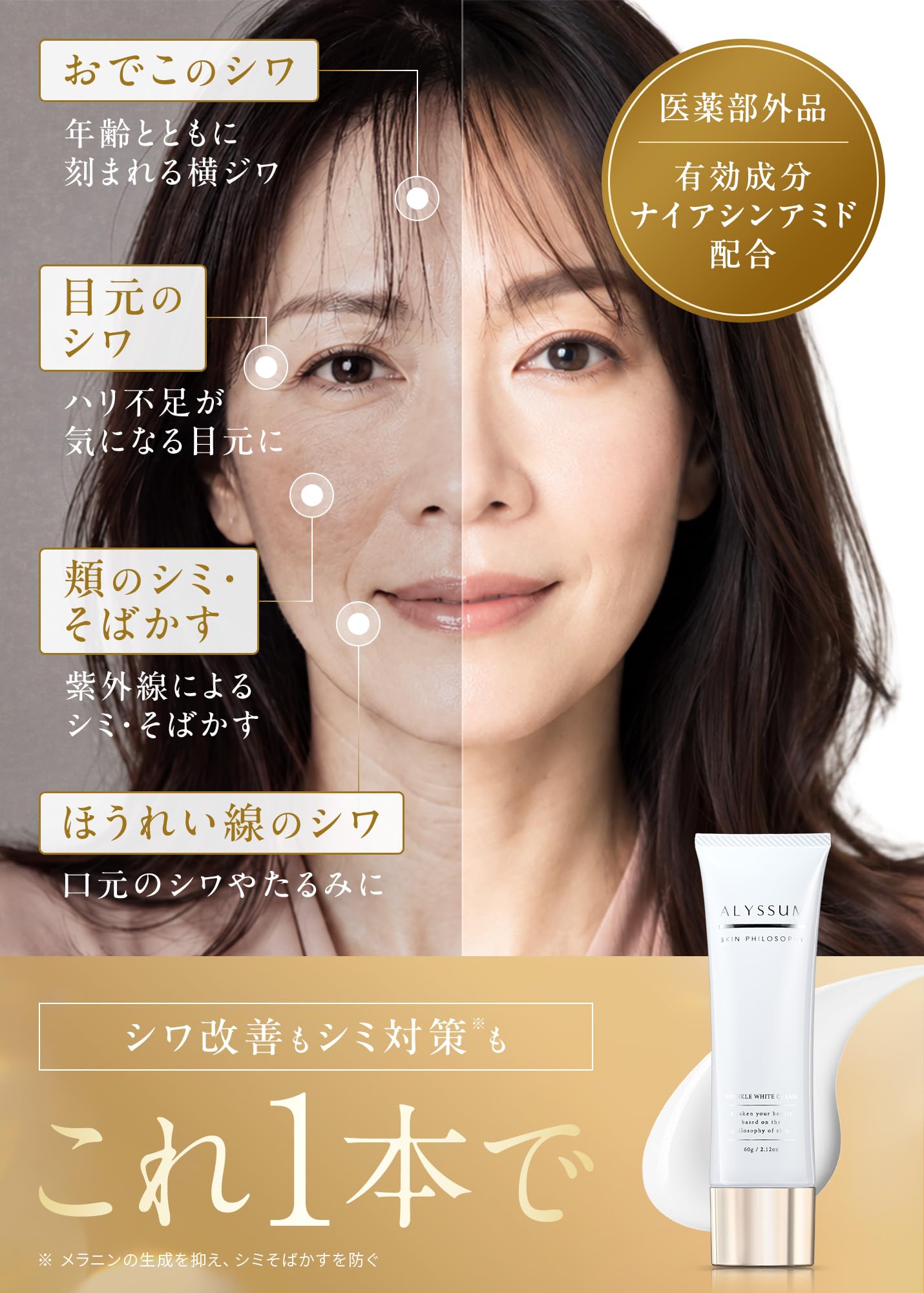 Amazon | 【医薬部外品】アリッサム 薬用 シワ改善クリーム ナイアシン