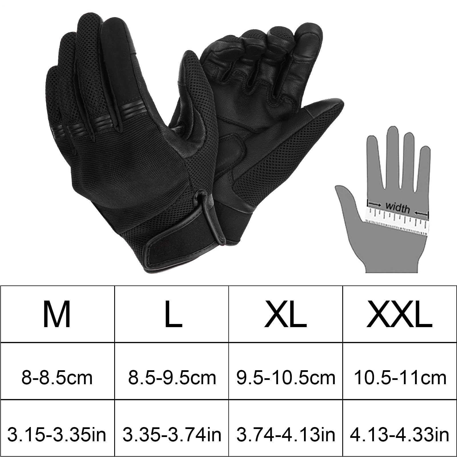 Genérico Guantes de Moto Táctiles y con amortiguación | Dedos completos Transpirable para escalada, navegación, carreras en carretera, deportes al aire libre, accesorios unisex,