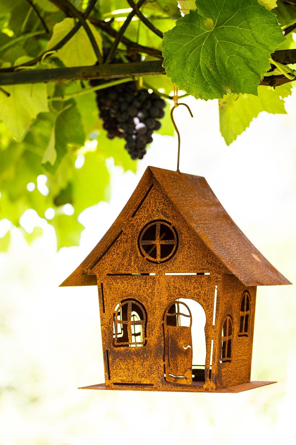 Edelrost Garten Deko Windlicht Vogelhaus Hexenhaus Gartendekoration Dekorieren rostige Dekoration Landhaus Kerzenhalter Vogelfutterhaus sehr massiv