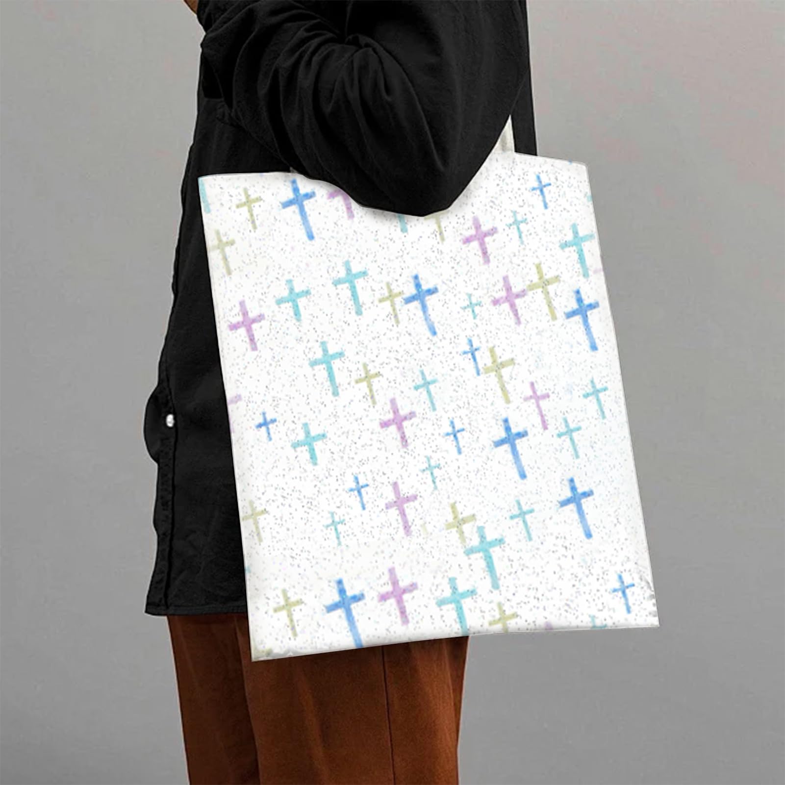 letsinstyle Cross Printed TPU Jelly Faux Leather Fabric, 11.8 x 47.2 Inch Clear TPU Vinyl Roll - Image 3