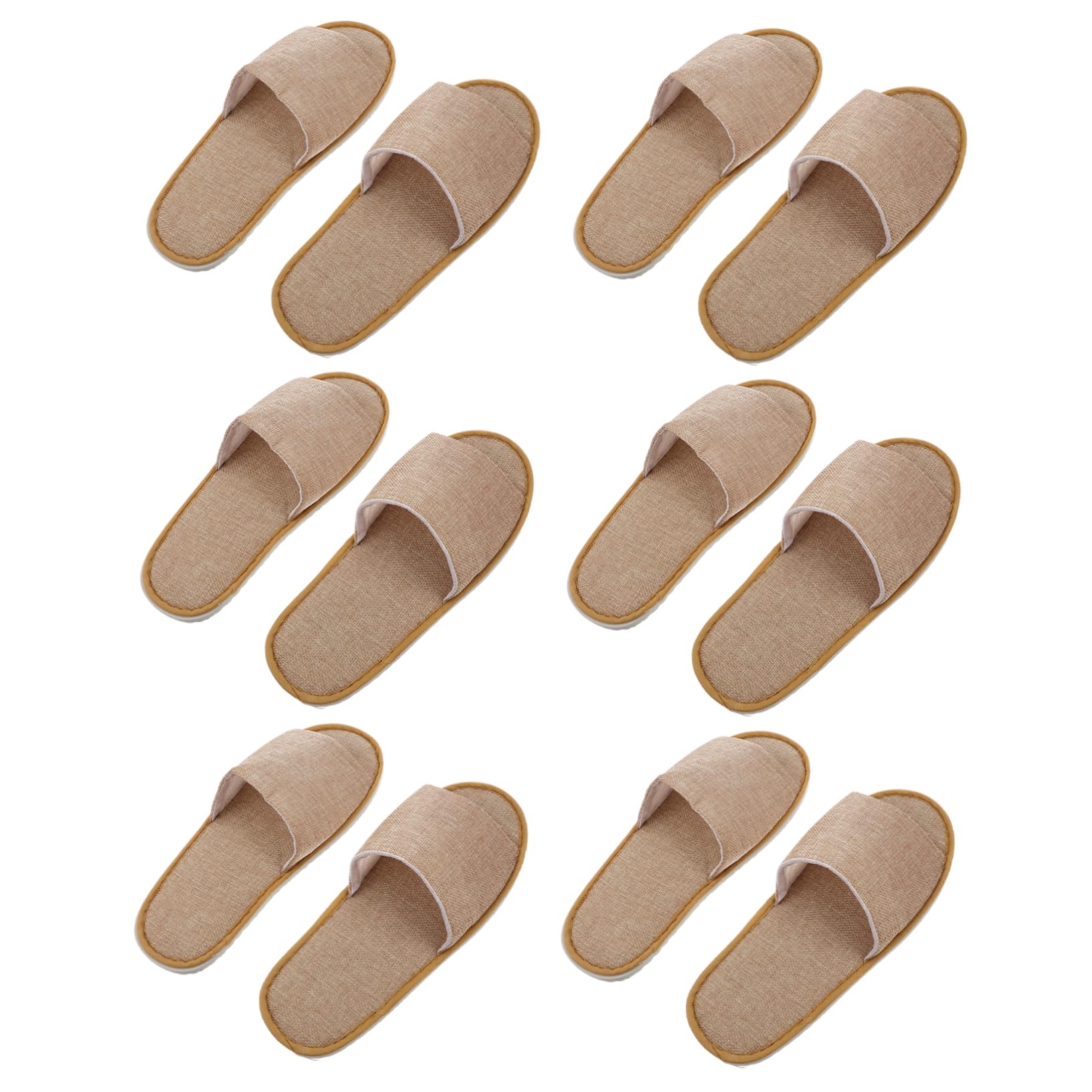 Beatifufu 6 Pairs Large Spa Slippers Cloth Men's Wide Toe Non-slip Hotel Travel Disposables