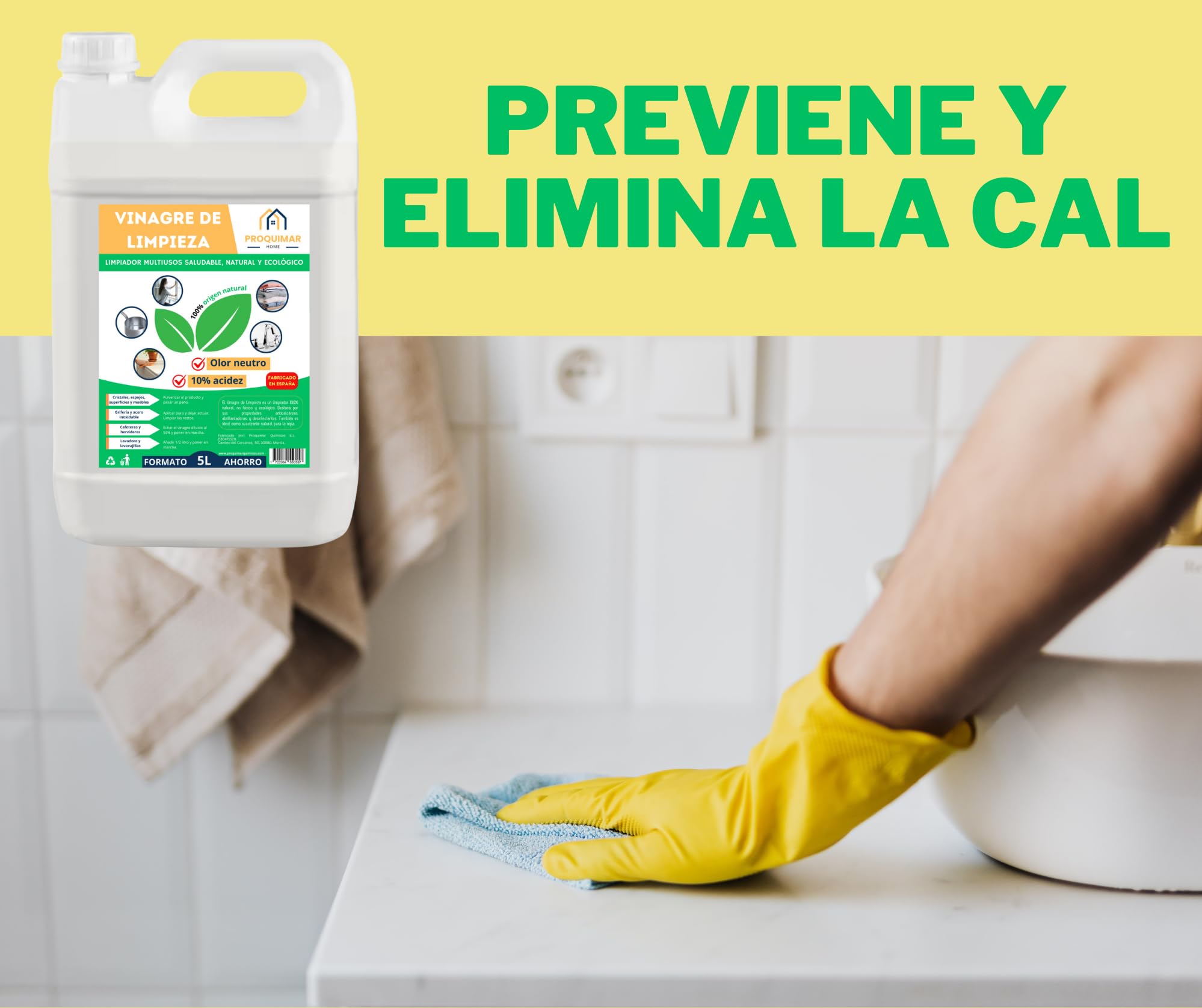 Vinagre de Limpieza 10º Limpiador Natural Multiusos Desengrasante Desinfectante Ecológico