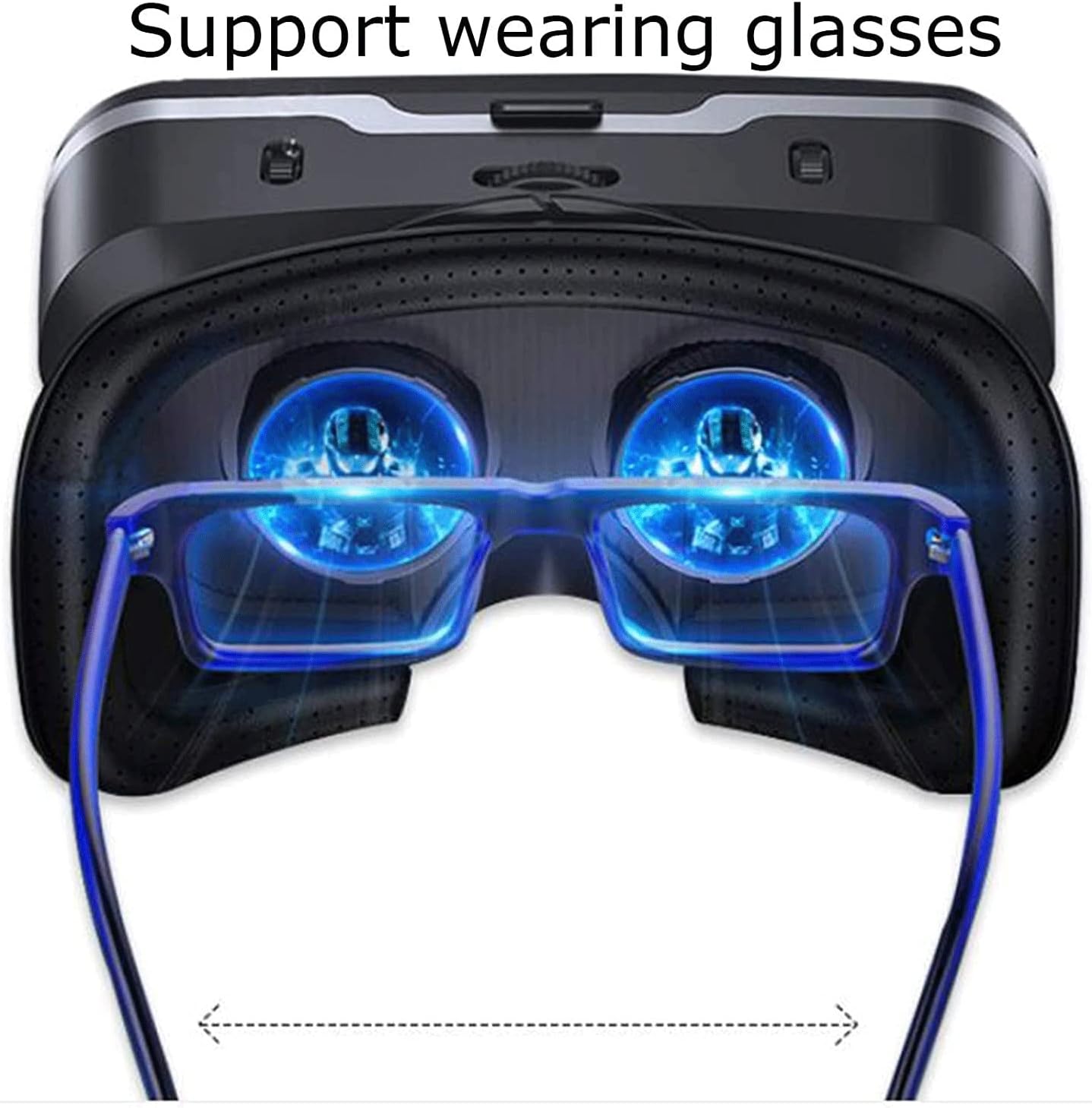 VR Headset, Universal Virtual Reality Goggles, 3D VR Glasses, VR Games Headset, 3D Glasses Virtual Reality Headset for VR Games 3D Movies Compatible 4.0-6.0 (Color : Black)