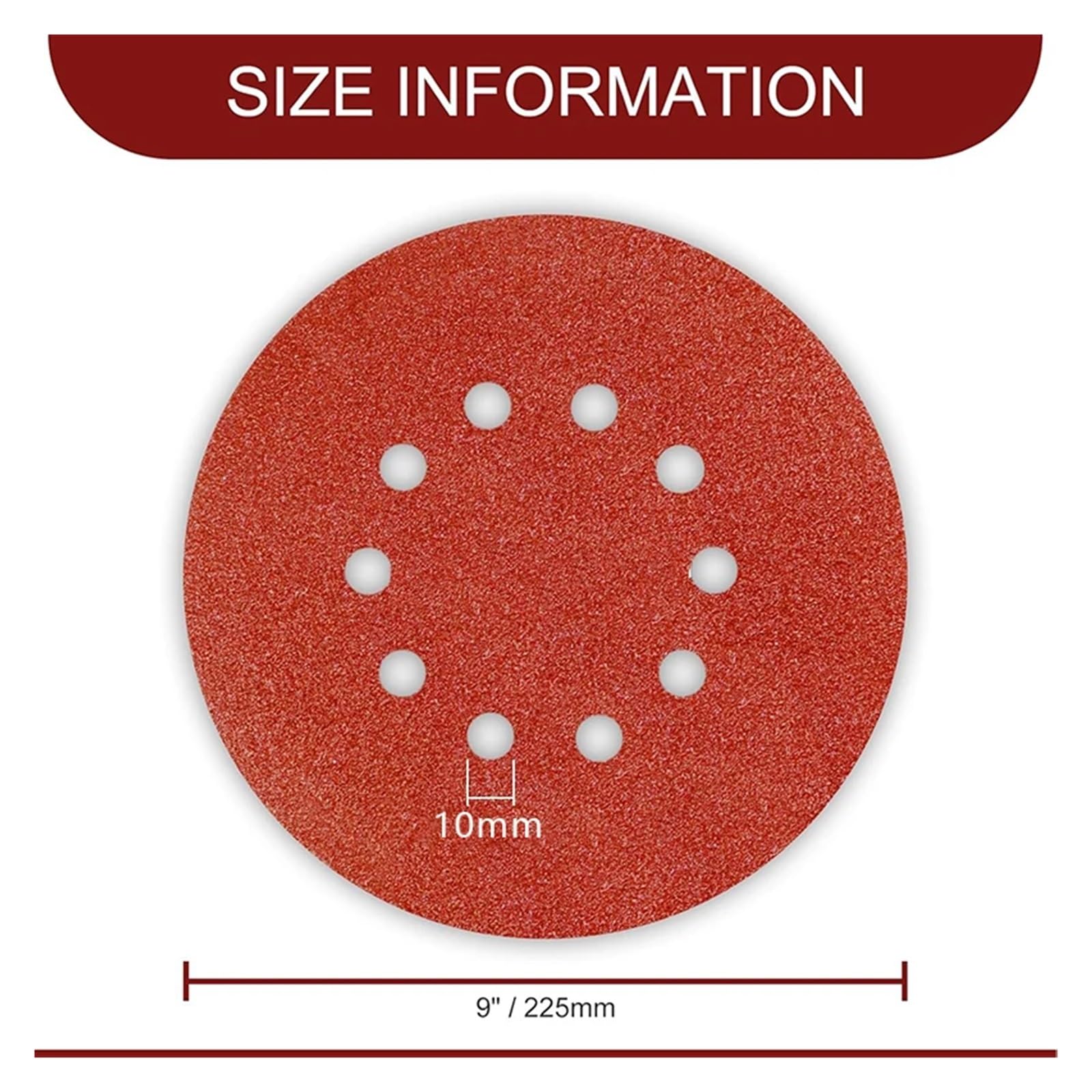 Lot de 60 disques ponçage for le travail du bois, 225 mm, 10 trous, grain 40-2000 pour Meulage(1500)