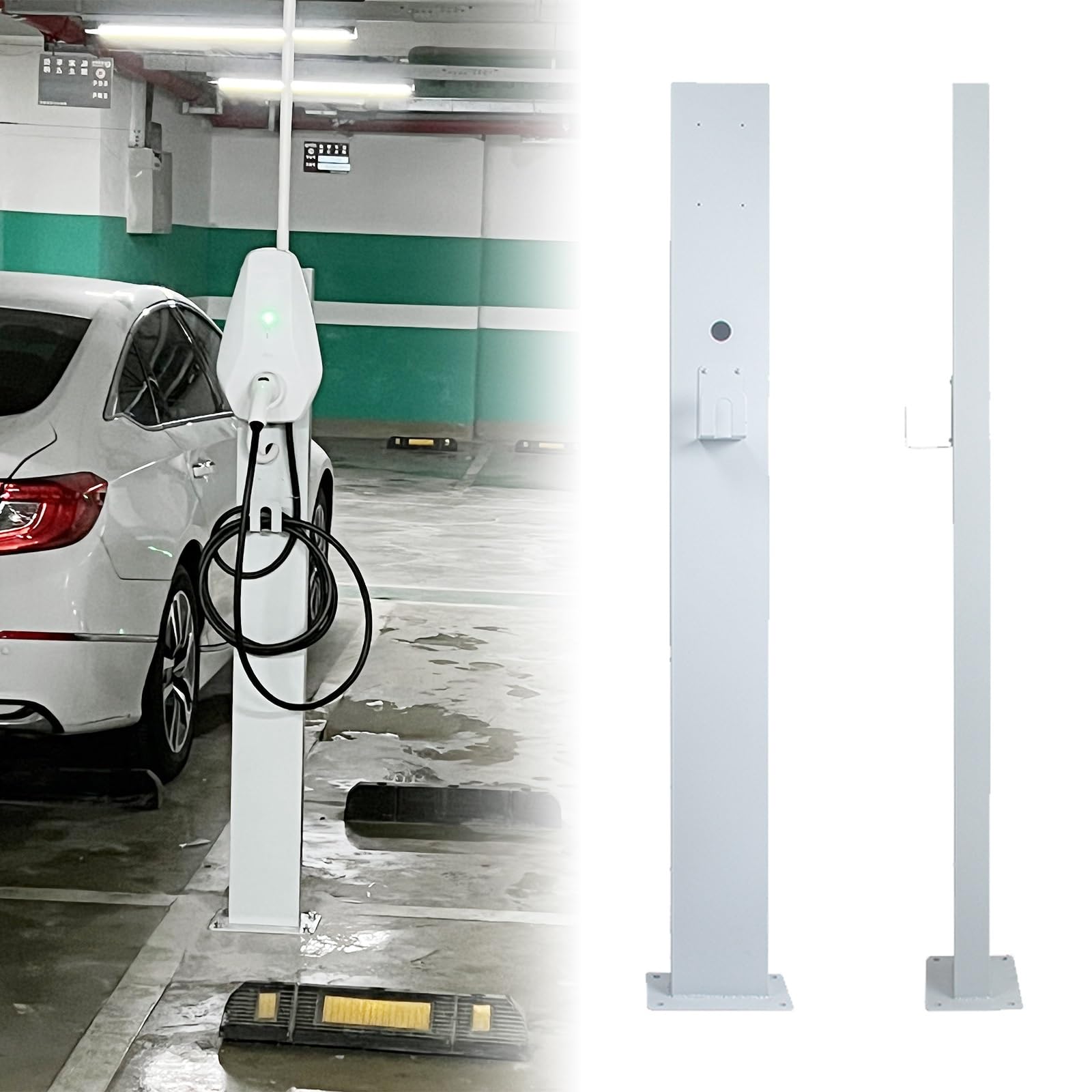 Socle de connecteur de chargeur EV extérieur au sol pour organiser votre garage