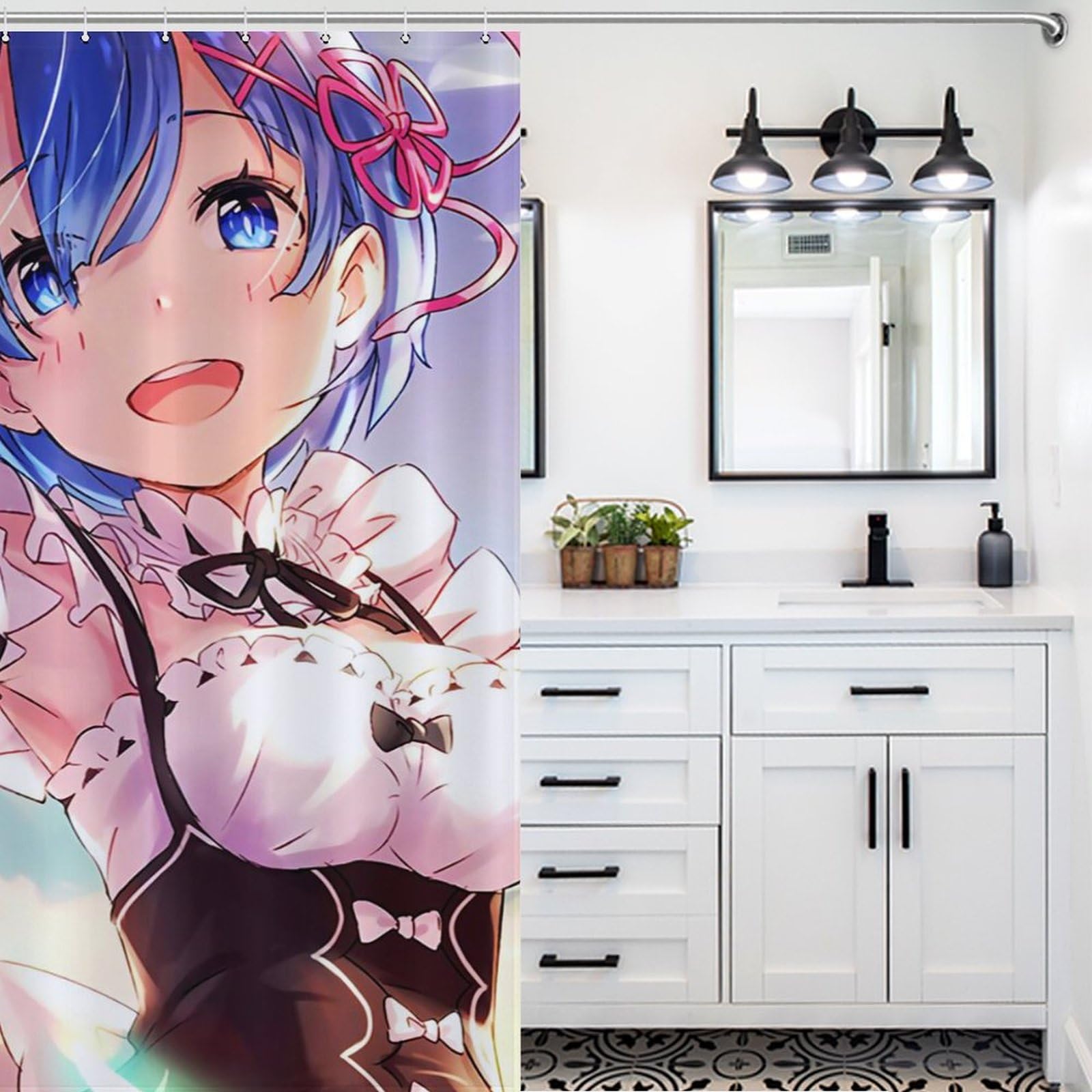 Amazon｜シャワーカーテン レム アニメのキャラクター アニメ お風呂