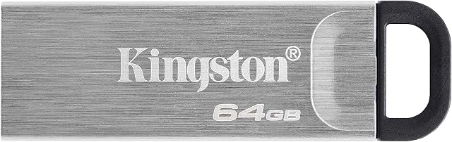 Kingston DataTraveler Kyson USB 3.2 Flash Drive 64GB - Gen 1 with Stylish Capless Metal Case