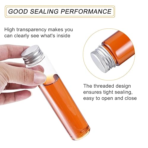 Miniatura 4 de PATIKIL Tubos de ensayo de plástico de 3.7 fl oz con tapas de rosca, 20 tubos de 5.945 x 1.339 in para decoración de fiestas científicas,