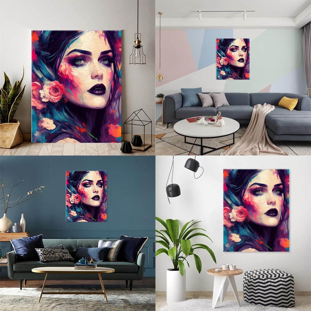 BEAYIOU Pittura Ad Olio Con Numeri Per Adulti, Ragazza Gotica, Tela 30x40 Cm, Kit Fai Da Te Con Colori E Pennelli, Decorazione Casa - 4