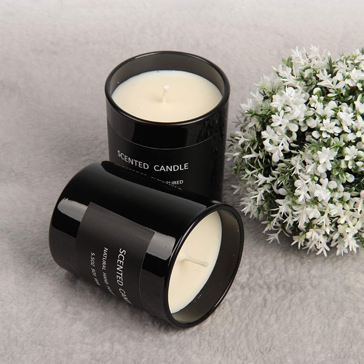 Fun Land Scented Candle Luxury Aromatherapy Candle Gift Set for Women Natural Hand Poured Soy Wax Jar Candle 5.5 OZ with Black Gift Box Holiday Inn.White Tea