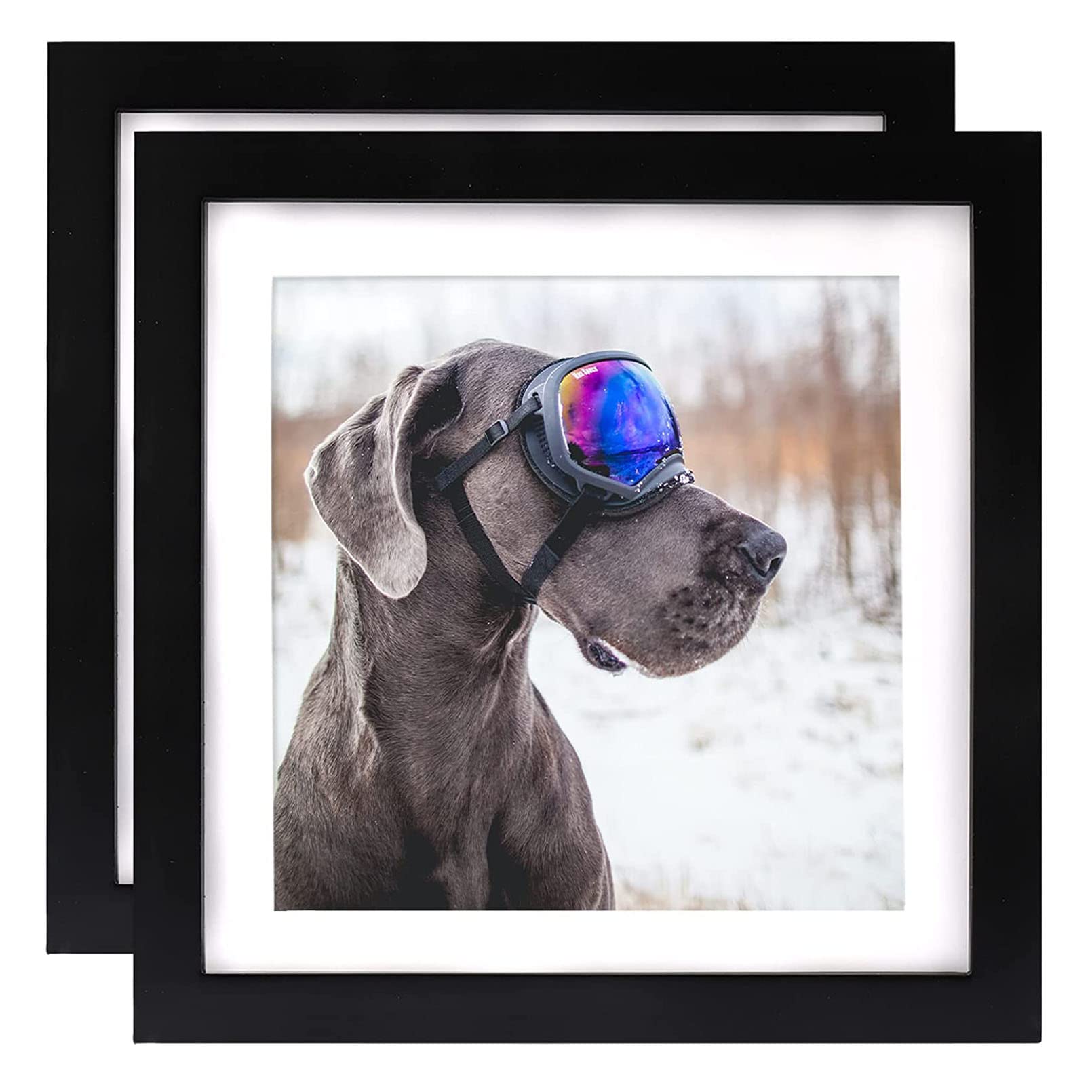 Cadre photo bois massif élégant et plexiglas haute clarté JATIBOSH