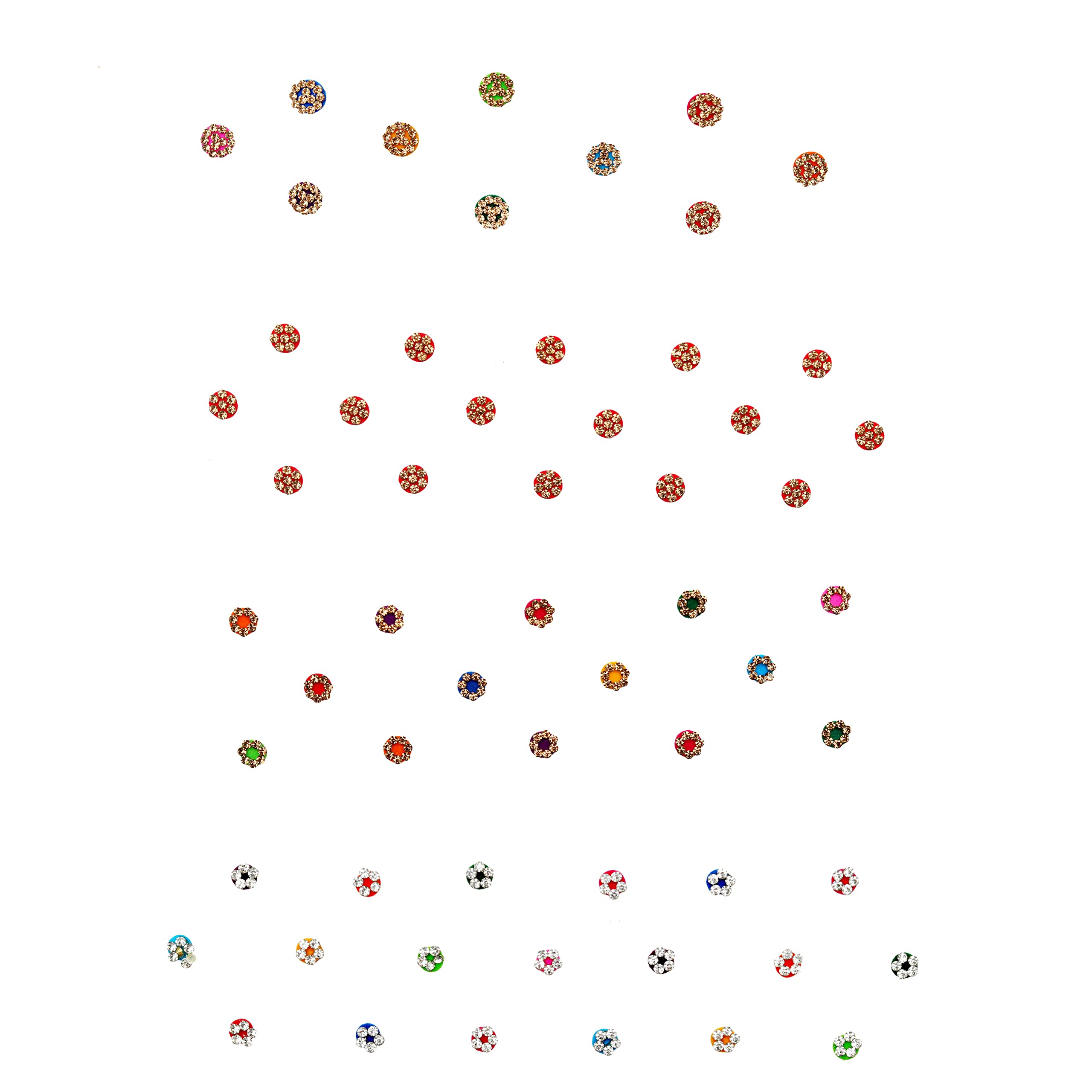 Bindi Pack of 4 Crystal Indian Bindis for Forhead Designer Bindi face Jewel Forehead Tika Multicolored Stickers Round Stone Bindi Women Gift on New Year