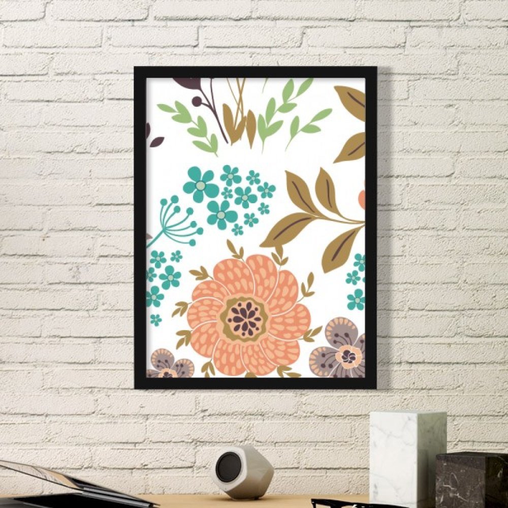 Peinture d'art fleur orange pour decoration de salon chaleureux
