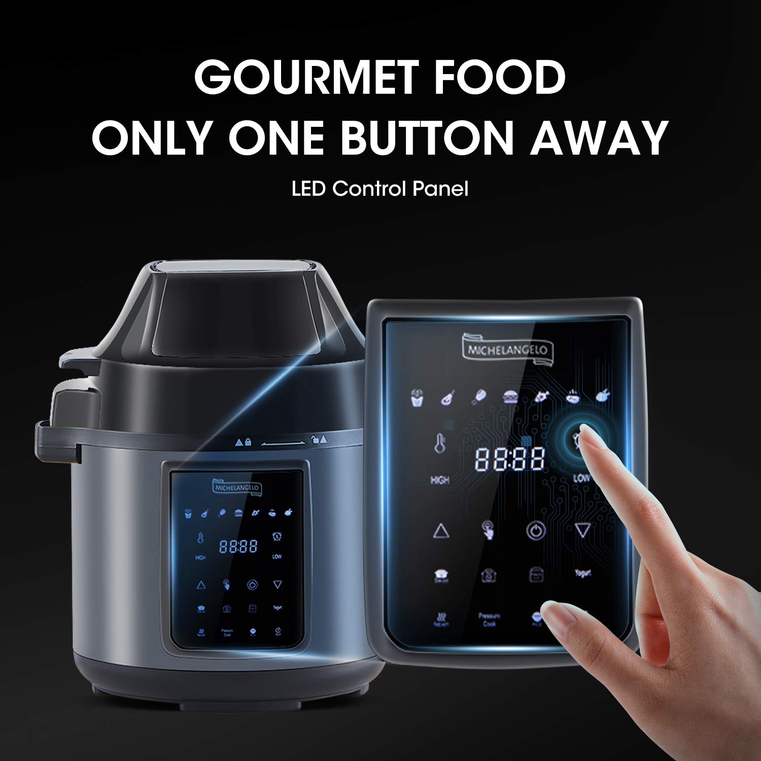 MICHELANGELO 6 QT Pressure Cooker Air Fryer Combo, Allin1 Pressure