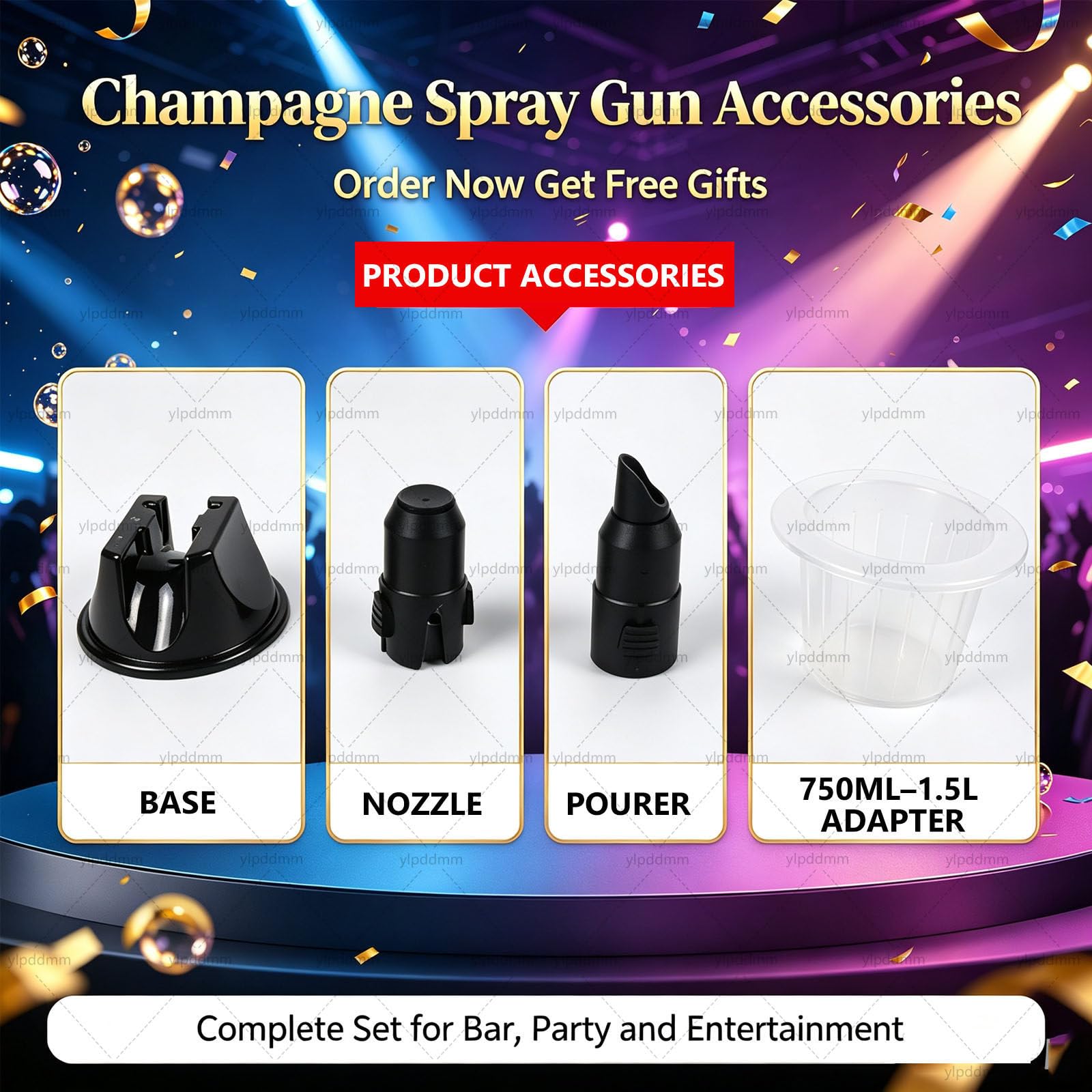 Pistola spara-Champagne,Bottiglia di Champagne Pistola Silver
