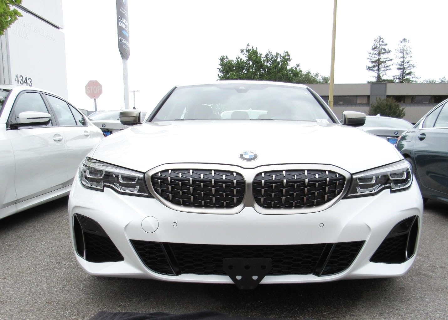 STO N SHO Front License Plate Bracket Compatible with 2019-2020 BMW 430i/440i M Sport w/o adaptive cruise control(SNS159a)