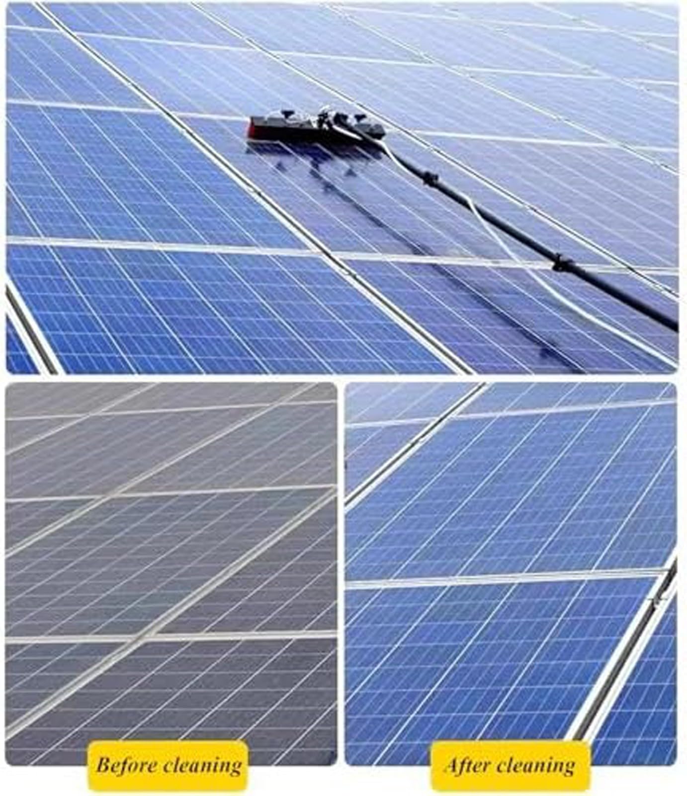 Kit profesional de limpieza de ventanas de 30 pies con cepillo ajustable de 180° y cepillo de 35 cm para paneles solares, techos de conserva, limpieza de fachadas de alto alcance