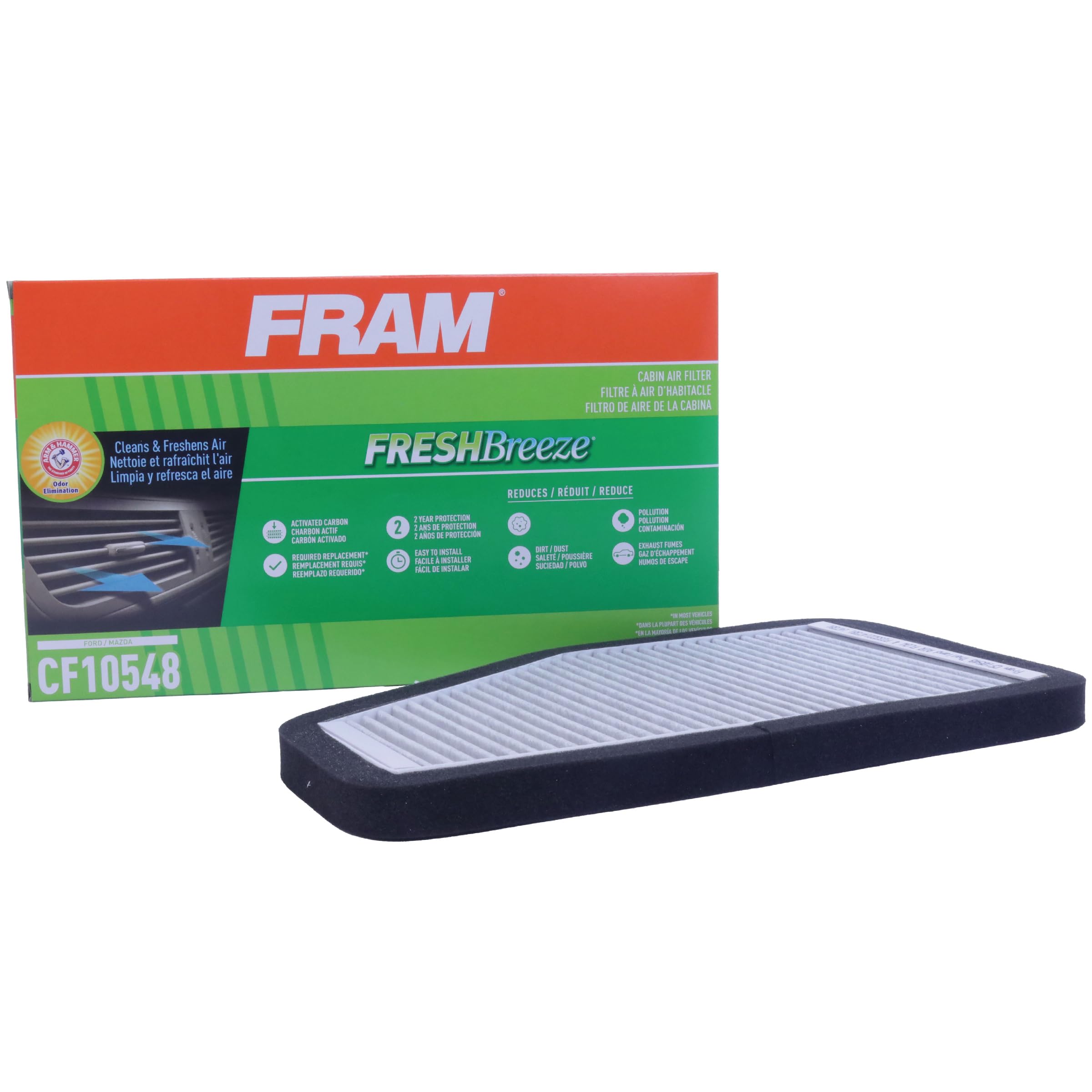 Filtro de aire Fram cf10548 soluciona el aire sucio en el coche con su capa Fresh Breeze