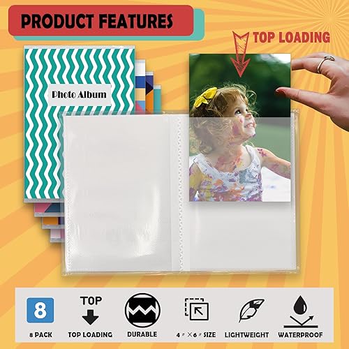 Miniatura 2 de Álbum de fotos pequeño de 4 x 6 pulgadas, capacidad para 36 fotos, juego de 8, mini álbumes de fotos de 4 x 6, fotos de 4 x 6, álbumes de fotos de 4