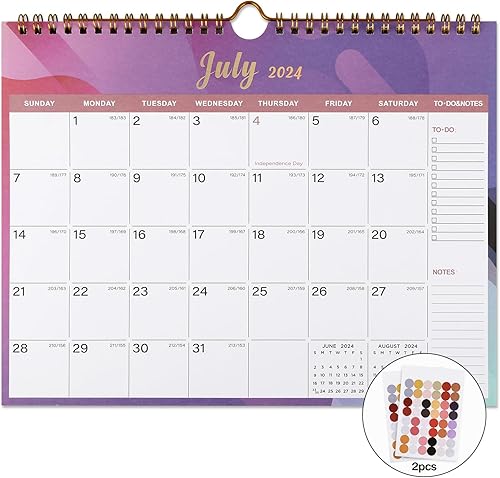 Lbylyhxc Calendario 2024-2025 - Incluye de julio de 2024 a diciembre de 2025 - Calendario de pared mensual de 18 meses, 11 x 8.5 pulgadas. Papel