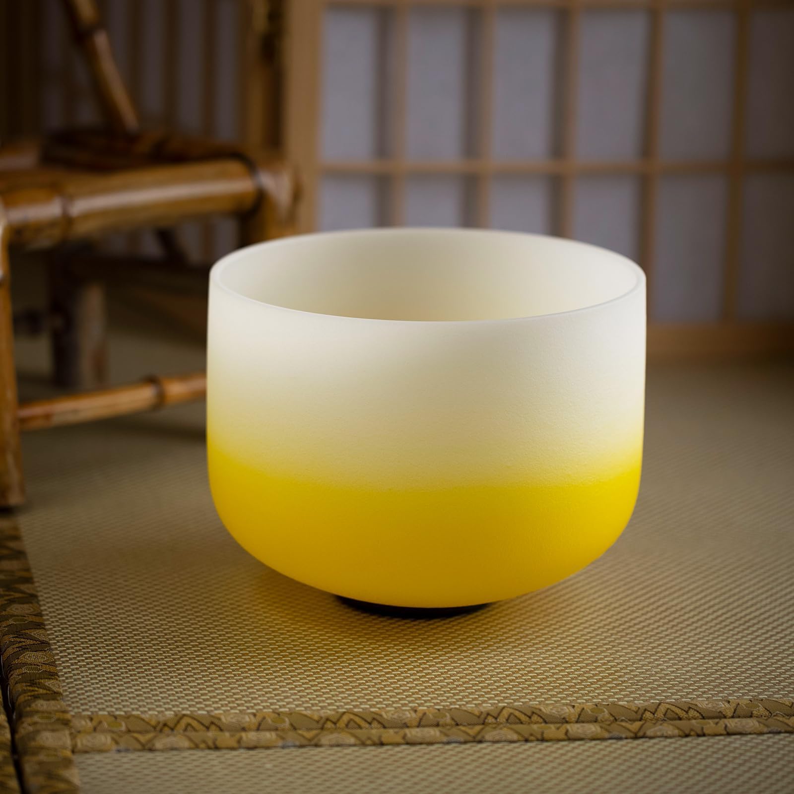Hye-eun 7 campane tibetane in cristallo da 17,8 a 30,5 cm, 432 Hz, per yoga, meditazione, con custodia resistente (sfumato colore, 7 pezzi)