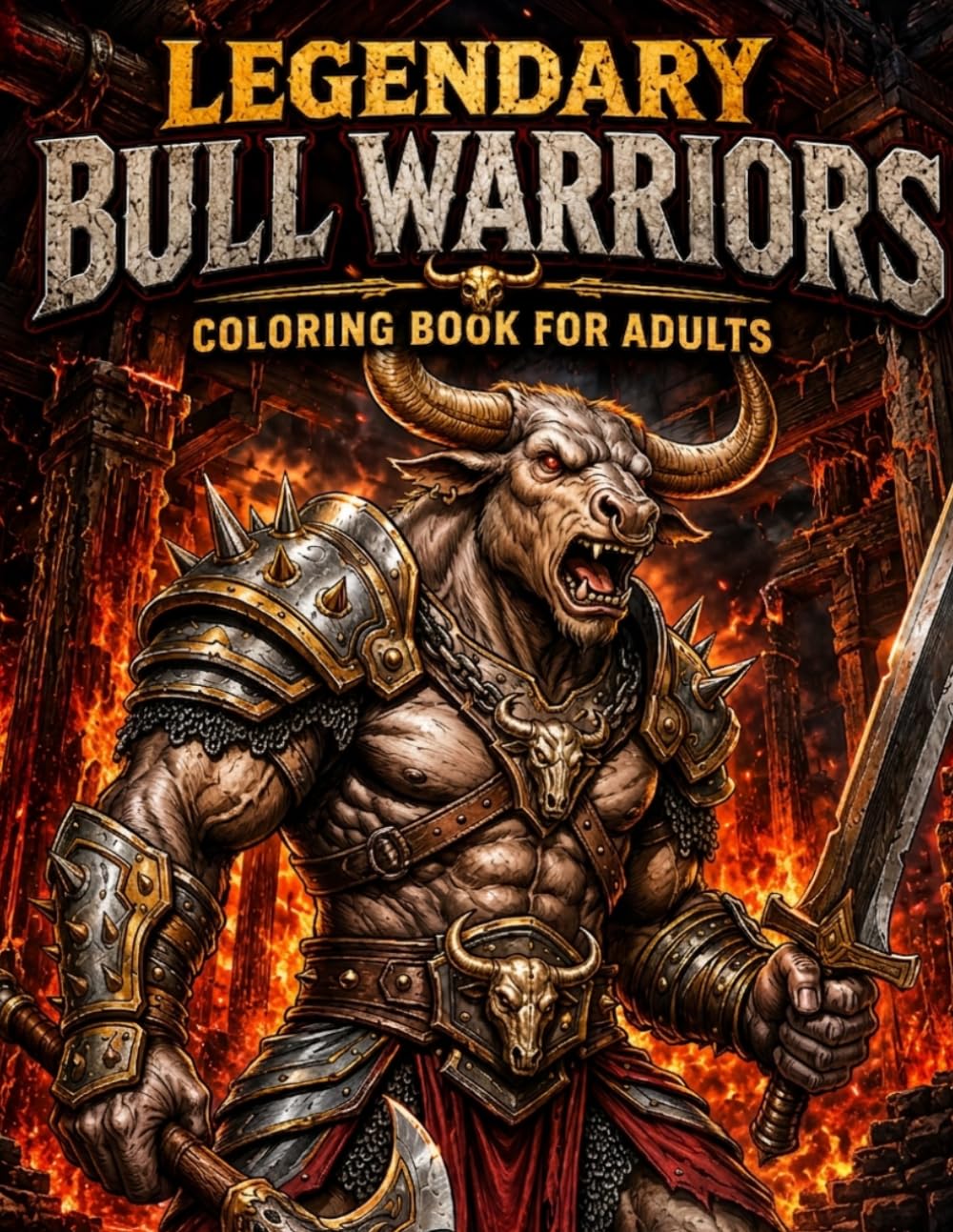 Epic Fantasy Bull Warriors with Armor and Powerful Battle Scenes for Stress Relief and Relaxation