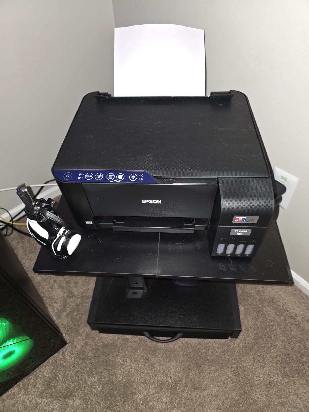 Epson EcoTank printer control panel close up