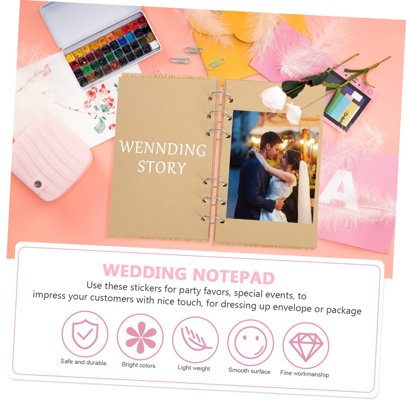 PRETYZOOM 3pezzi Libro Degli Ospiti Per Matrimonio in Legno Notebook Elegante Per Messaggi Degli Invitati Design Rustico e Retro Per Cerimonie e Feste Di Fidanzamento Facile Da Usare e