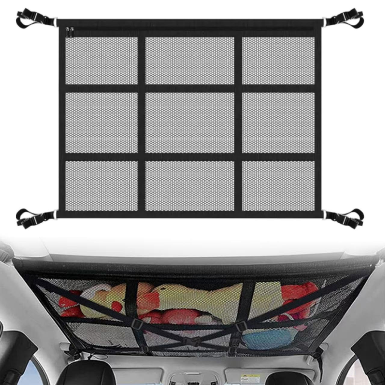 Filet de rangement pour plafond voiture pour éliminer le désordre en voyage