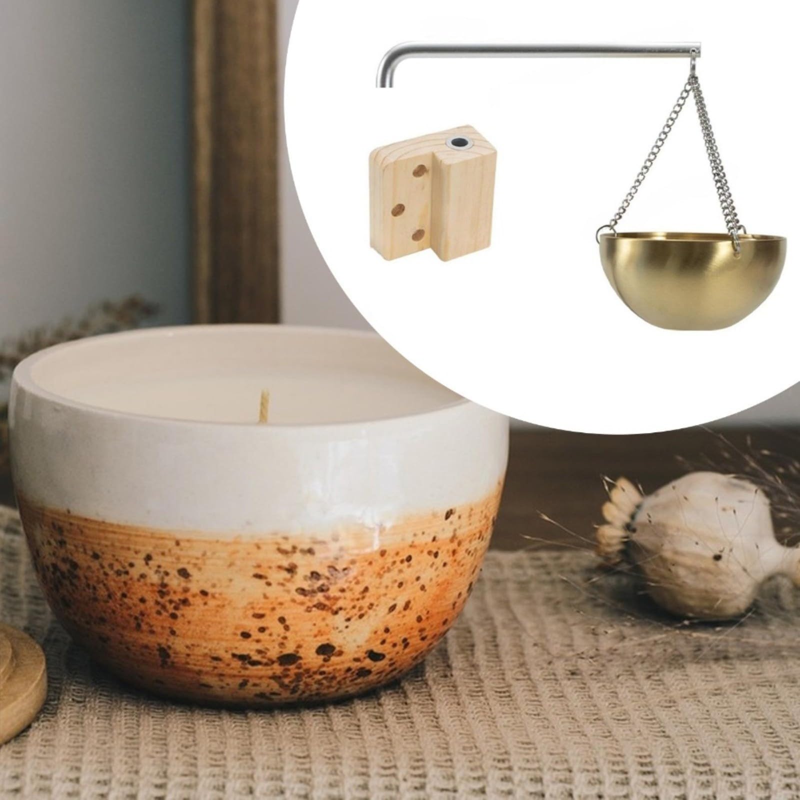 Bol aromatique pour sauna en acier inoxydable 304 500 ml doré avec support en bois de cèdre
