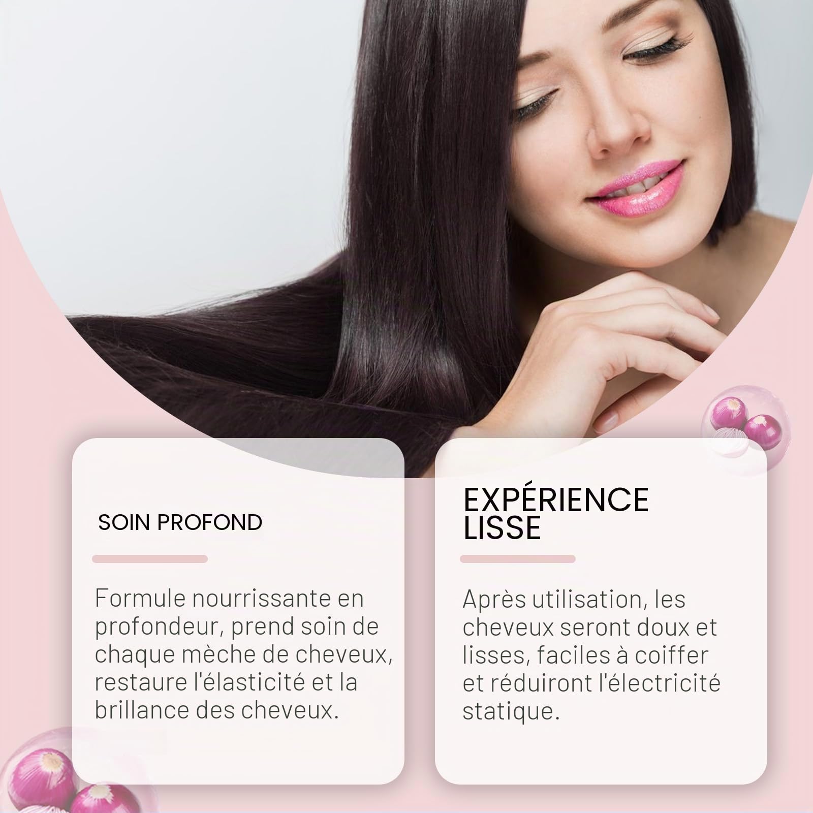 Kit de shampooing et de traitement à l'oignon, biotine et romarin, anti-chute de cheveux, hydratant, pour tous les types de cheveux