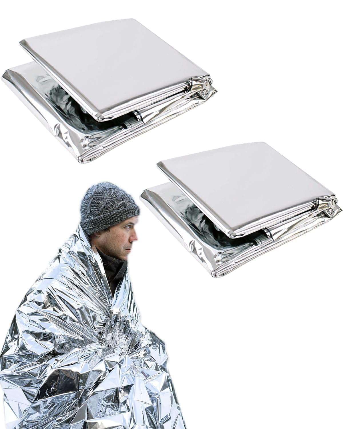 TYAGY Emergency Thermal Blanket, 140 x 210 cm, Mylar Film, Survival Gear for Outdoor Camping, Trekking (Pack of 2 Pcs)-image-28