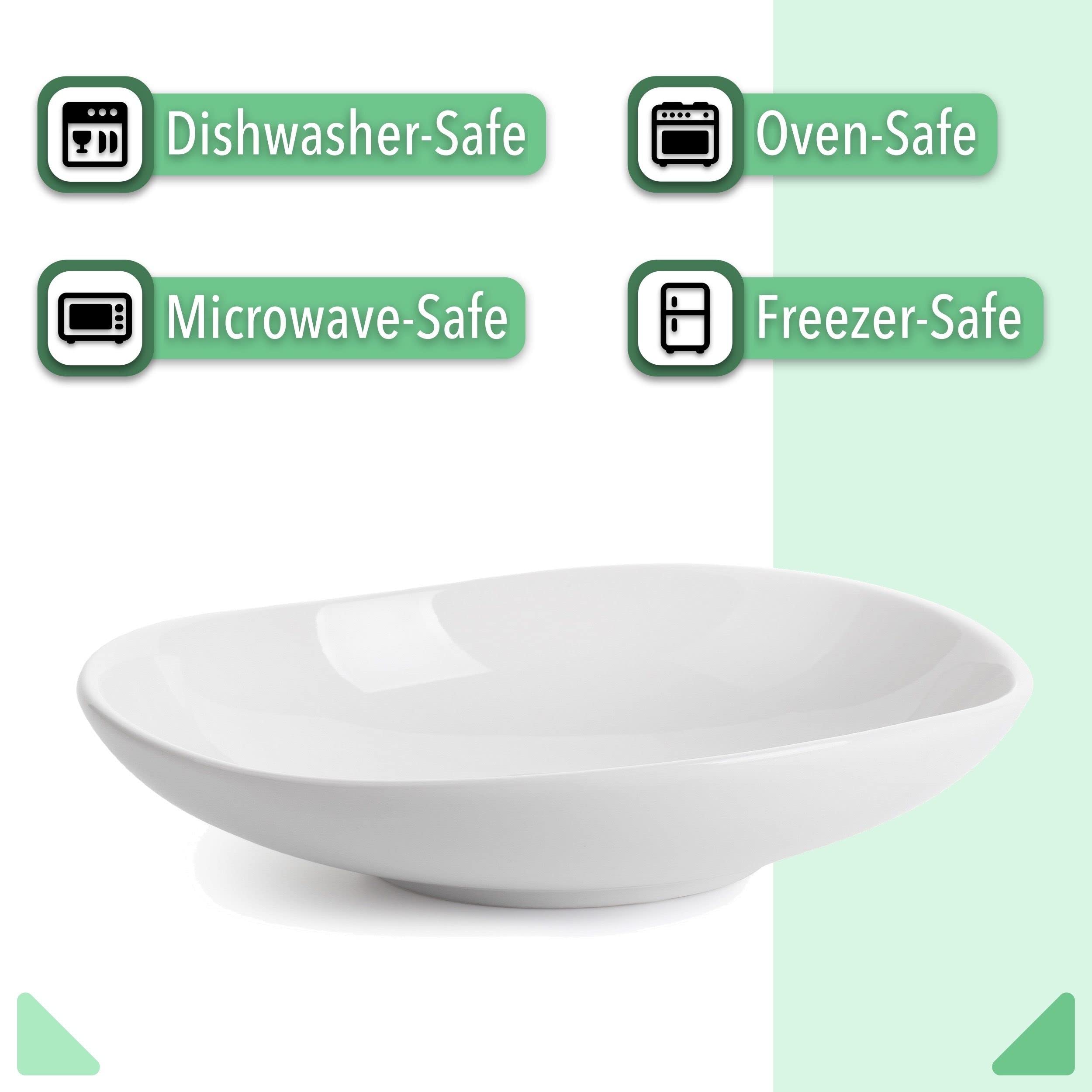 BTaT- - Cuencos de porcelana para servir, juego de 4 unidades, cuencos para pasta, cuencos grandes para servir, cuencos blancos para servir, cuencos de servir para entretenimiento, juego de 4 cuencos