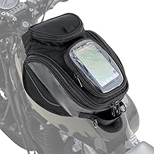 Nomad Universal Magnetic Tank Bag for Motorcycles - Heavy Duty Black Gas Tank Pouch for Cruiser & Sportbike