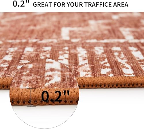 Miniatura 6 de ILANGO Alfombras marroquíes de pasillo de 2 pies 5 pulgadas x 6 pies, lavables a máquina, modernas alfombras para cocina, interiores con parte