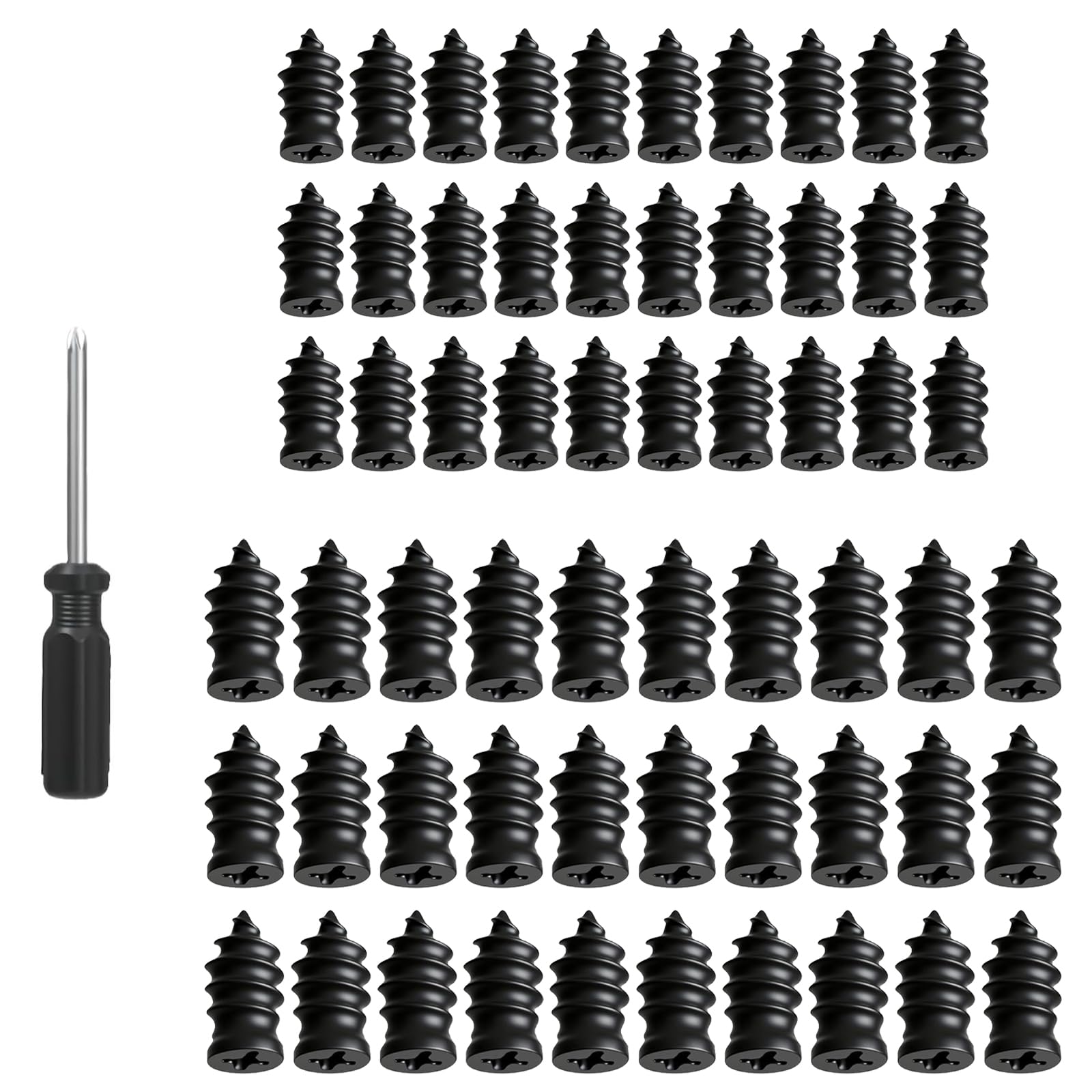 Maxtonser Pack of 60 Tire Repair Rubber Plugs with Screwdriver for Rapid Emergencies Puncture Sealing During Roadside Travel Emerg