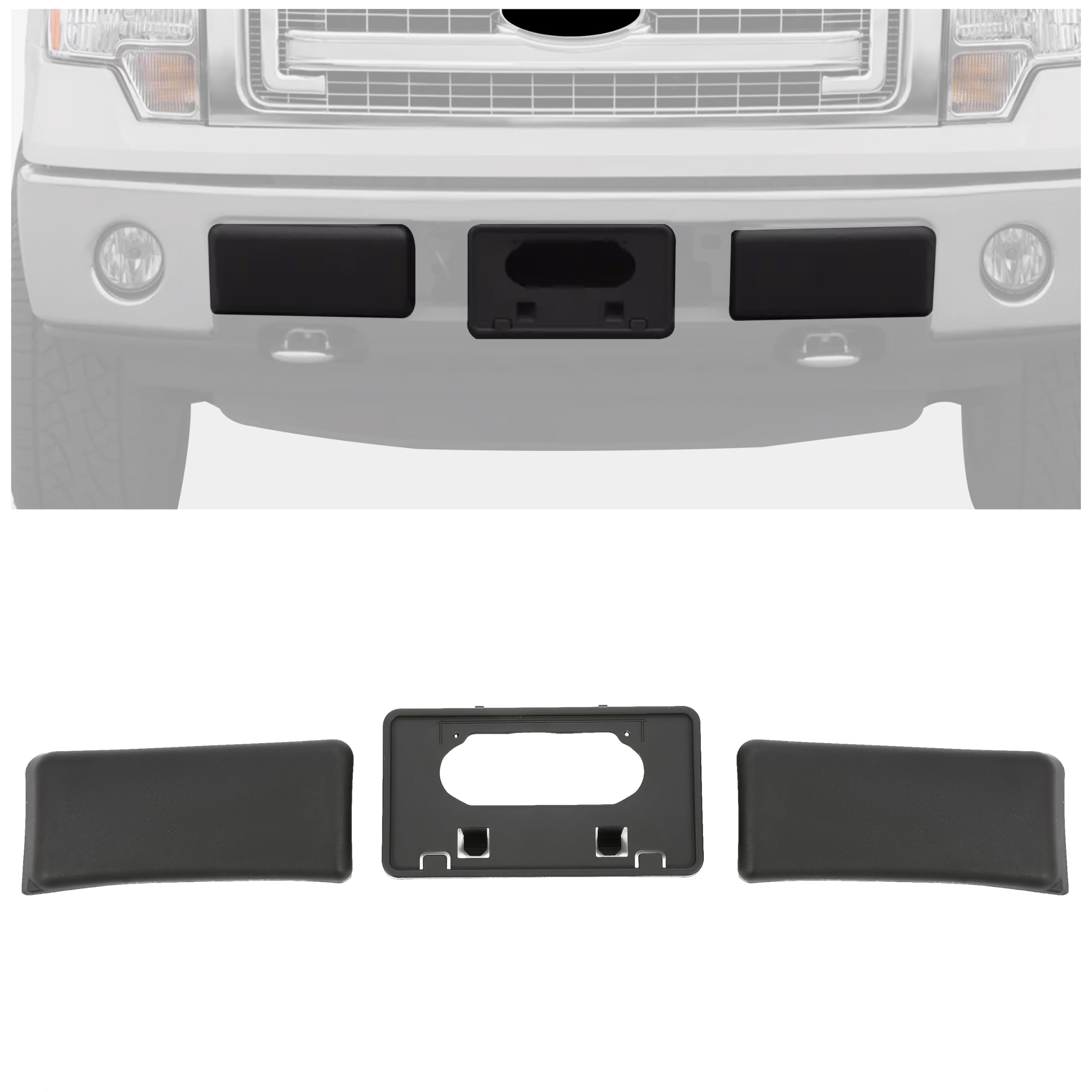 ECOTRIC Bumper Guards + License Plate Compatible with 2009-2014 Ford F150