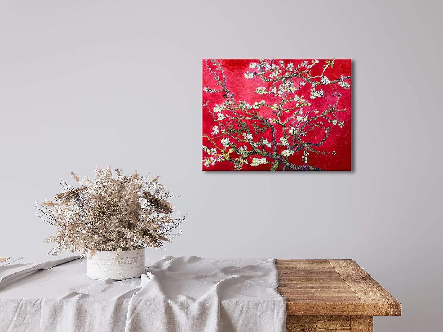 Wieco Art Red Almond Blossom Tree Vincent Van Gogh Paintings Reproduction Canvas Prints Wall Art for Home Decor and Wall Decor Classical Flowers Pictures Artwork image 3