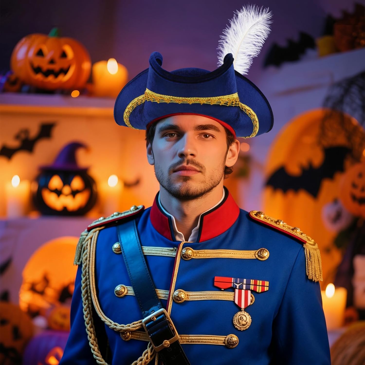Pirate Costume Hat Women/Men,Pirate Hat Adults,Tricorn Colonial Hats Fit for Revolutionary War Costume Halloween