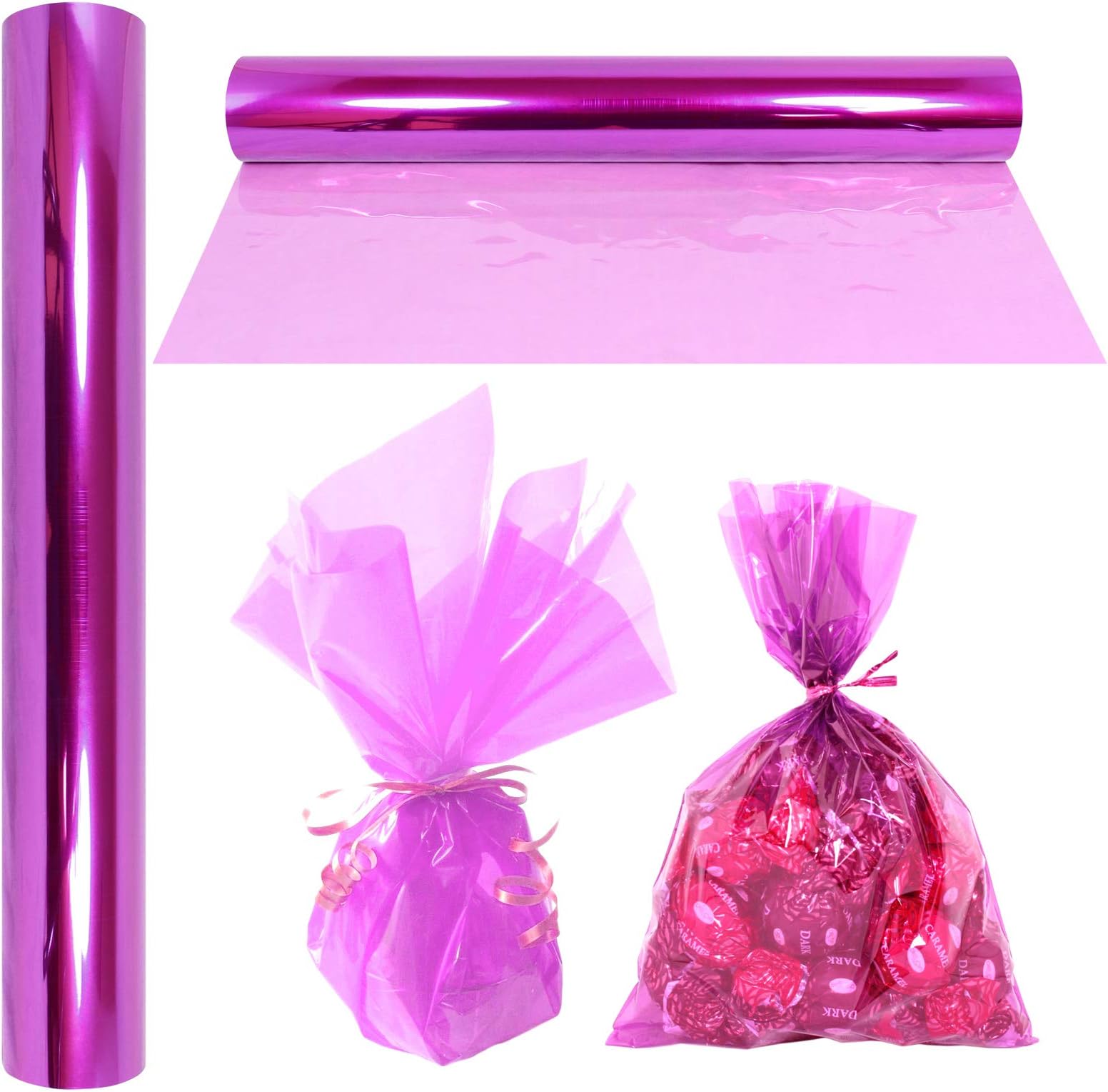 AnapoliZ Cellophane Wrap Roll Lavender | 100’ Ft. Long X 16” in. Wide | 2.3 Mil Thick Transparent Lavender | Gifts, Baskets, Treats, Cellophane Wrapping Paper | Colorful Cello Easter, Spring Color
