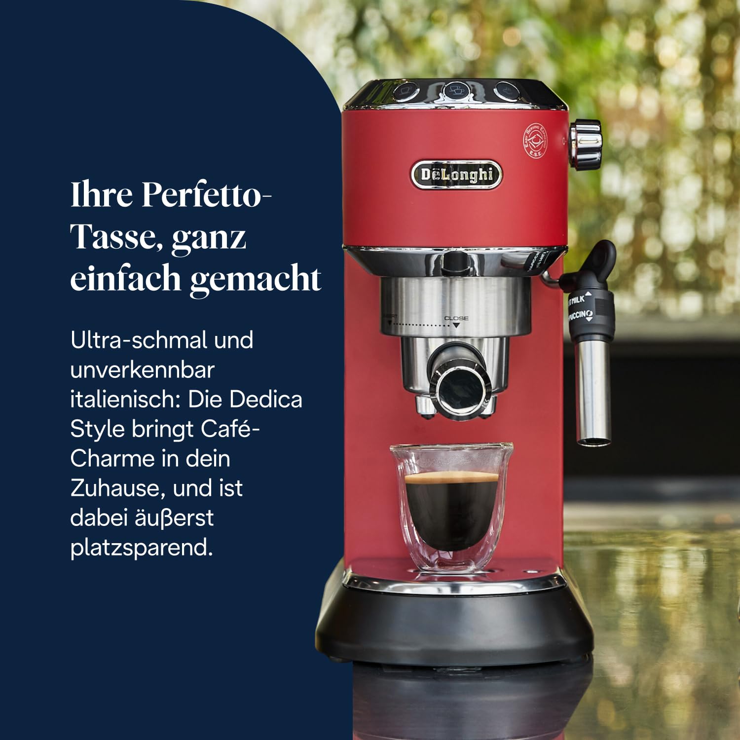 De'Longhi Dedica Style - Perfetto Kompakte Siebträgermaschine Espressomaschine mit Tasten – Bild 2