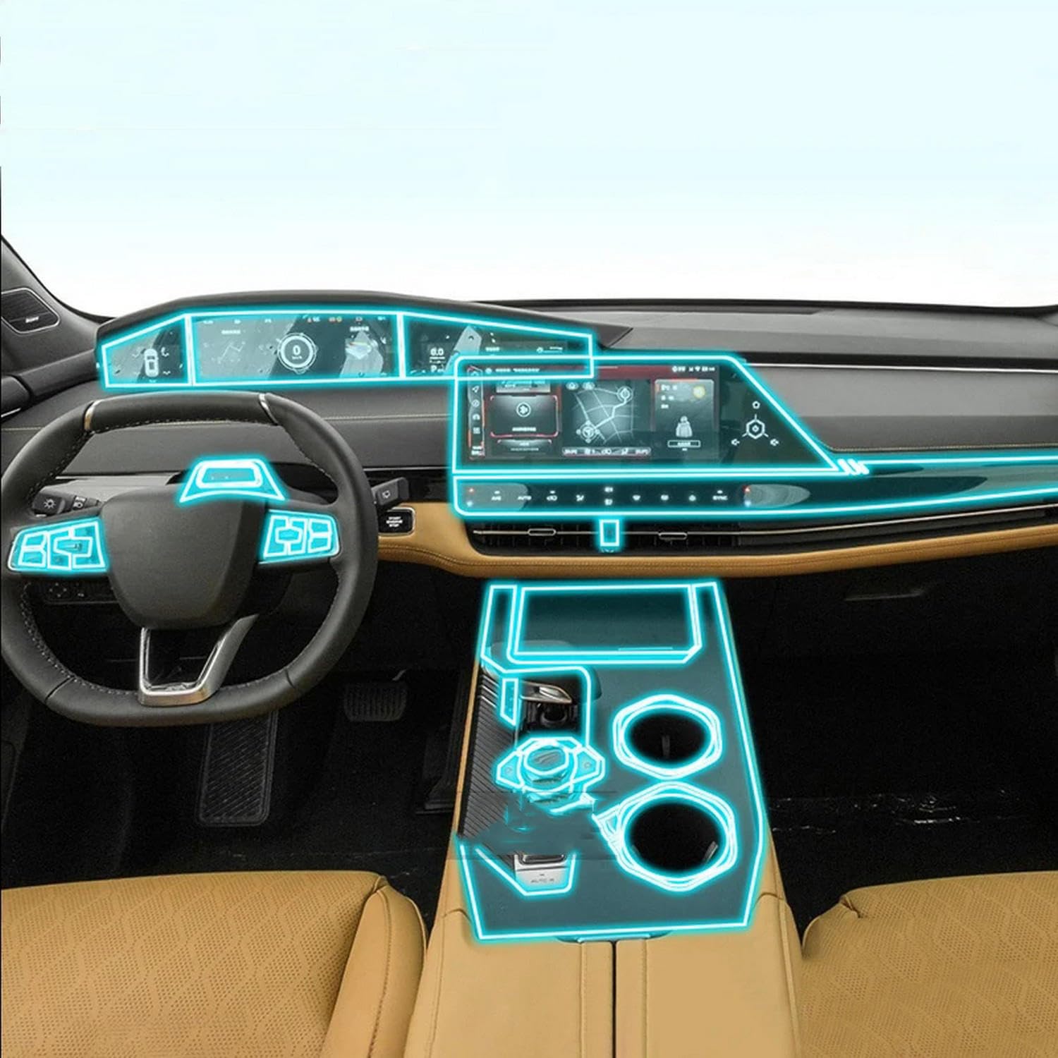 Film protecteur transparent en TPU pour protéger la console de votre Changan UNI-K
