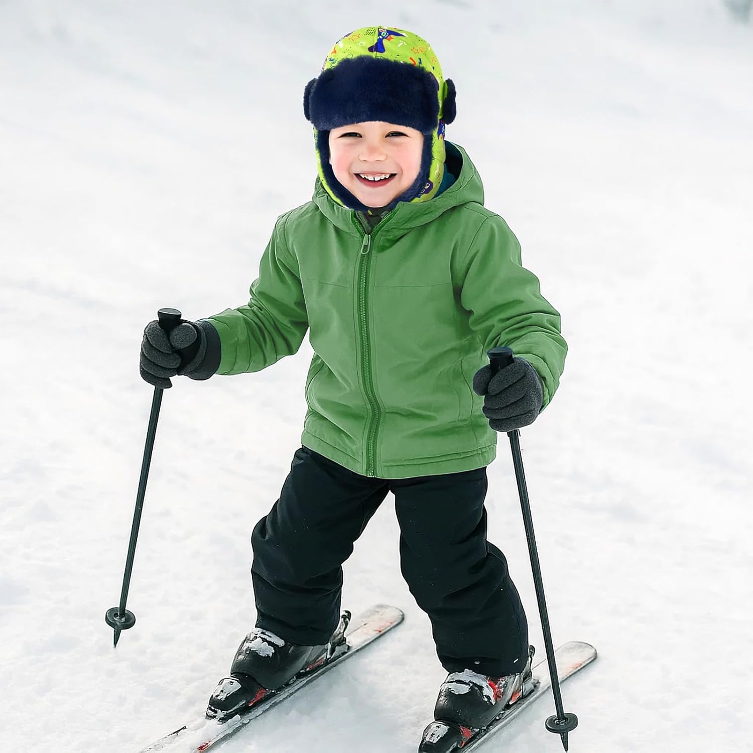 WAWSAM Winter Hats for Boy Girls Waterproof Warm Fleece Trapper Beanie Toddler Snow Hat for Ages 2–8 - Image 6