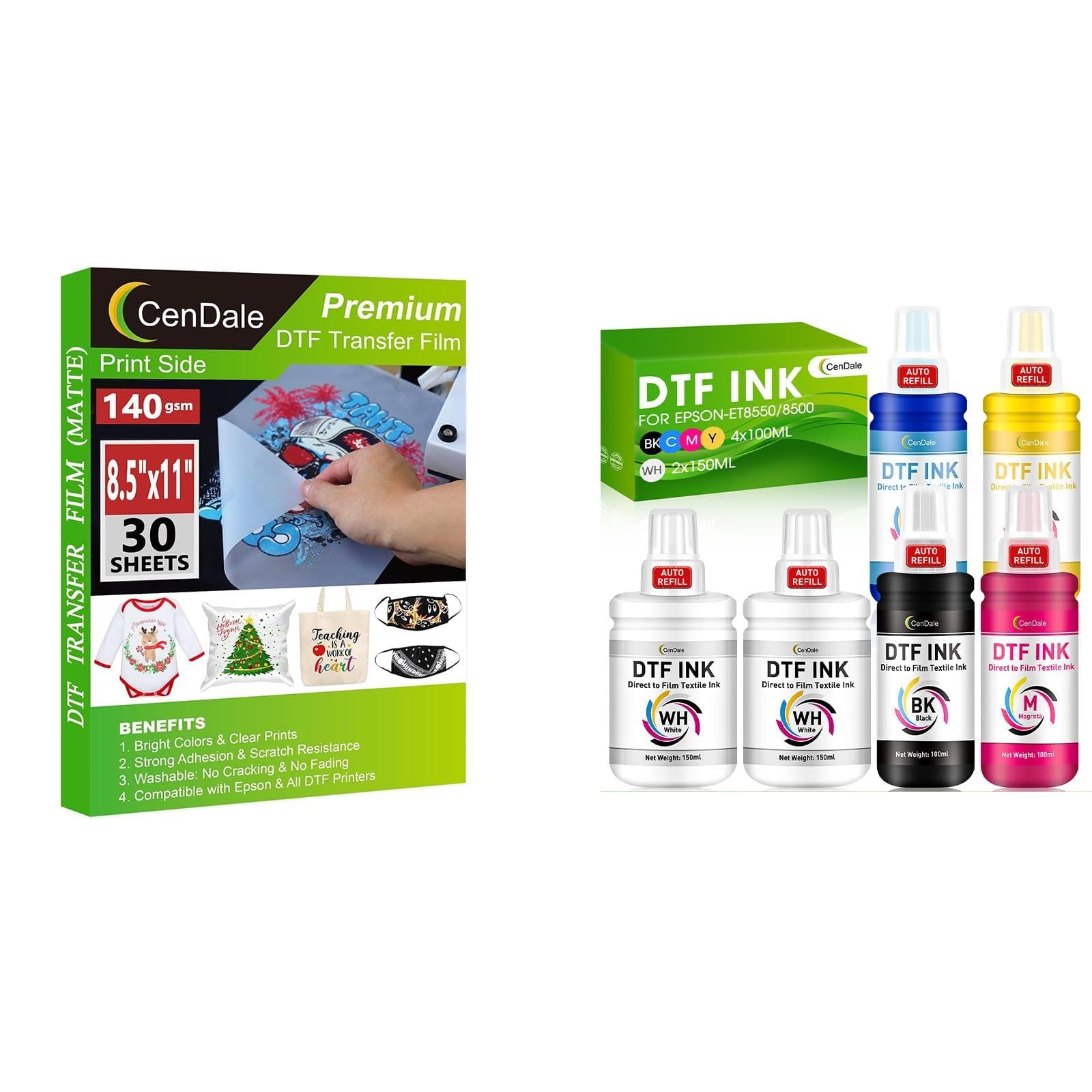 Save 30% on CenDale DTF Ink Auto-Fill 700ML and DTF Transfer Film 8.5“x11"