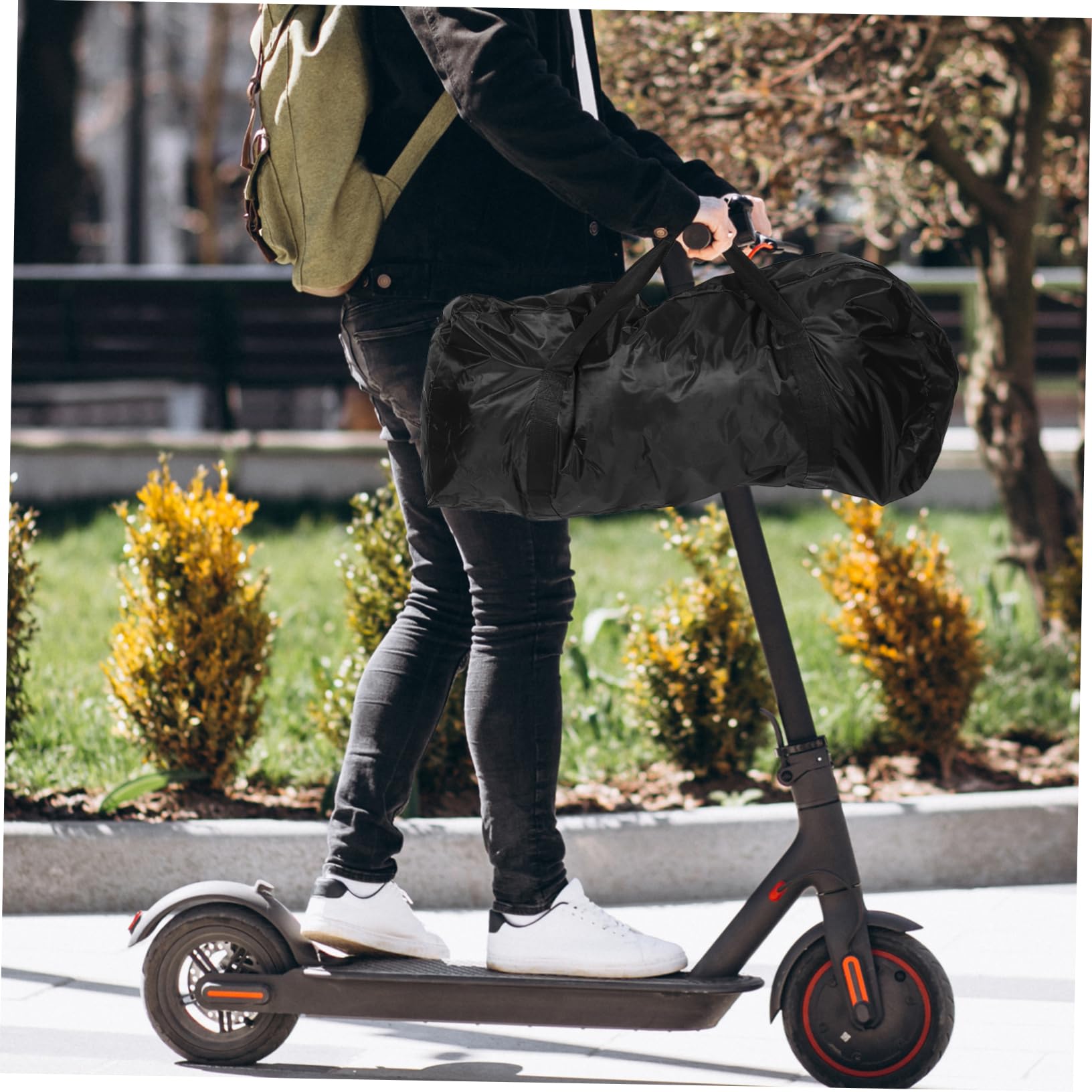 BESPORTBLE Sacoche de Rangement pour Trottinette Électrique en Nylon Noir Grosse Capacité et Protection Robuste pour Accessoires et Déplacements Urbains