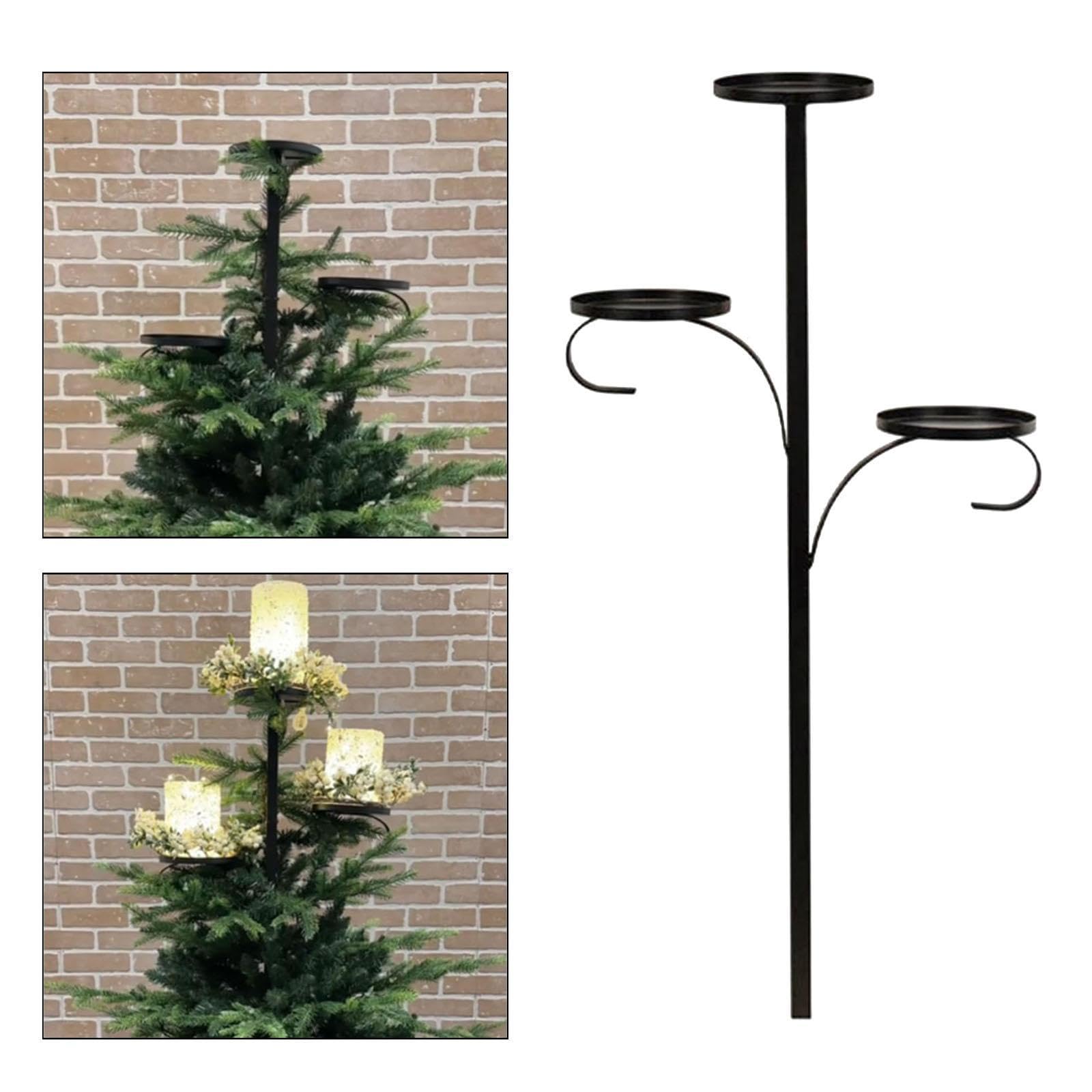 Triple Tree Topper Practical Tree Topper Base for Party Decor Hotel Festival 60cm| Decorative Candle Holder | Antique Tealight Stand-image-20